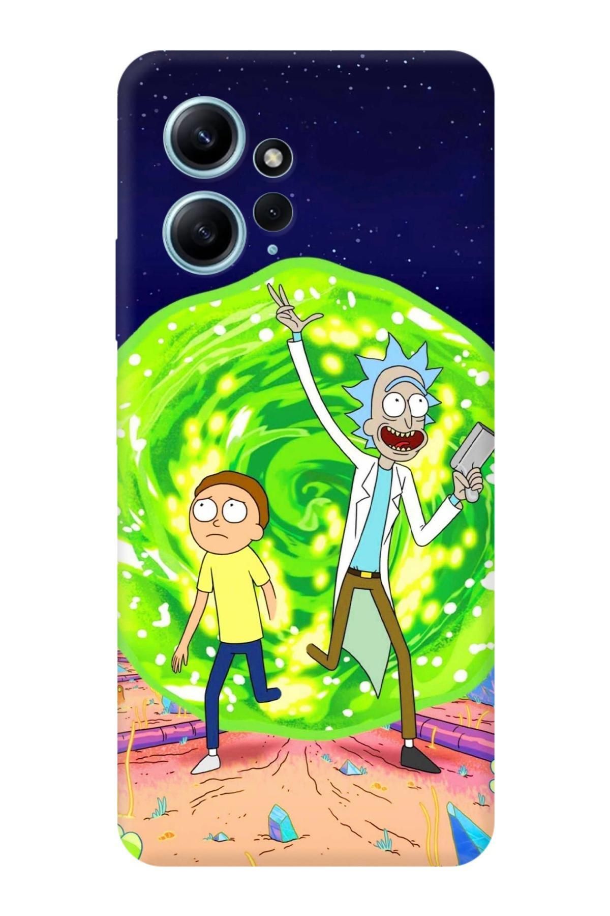 Lopard Xiaomi Redmi Note 12 4G Leke Tutmaz Kapak Covers 29 Rick ve Morty: Portal Silahı Yeşil