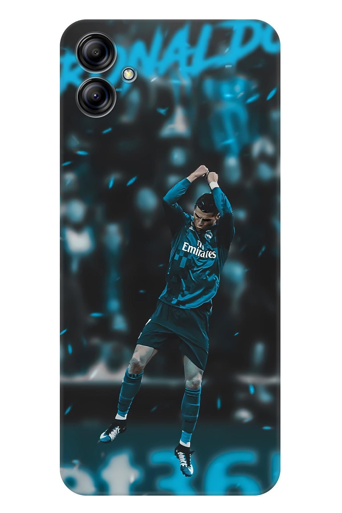Lopard Samsung Galaxy A04E Case Kapak Covers 13 Ronaldo Forması Mavi