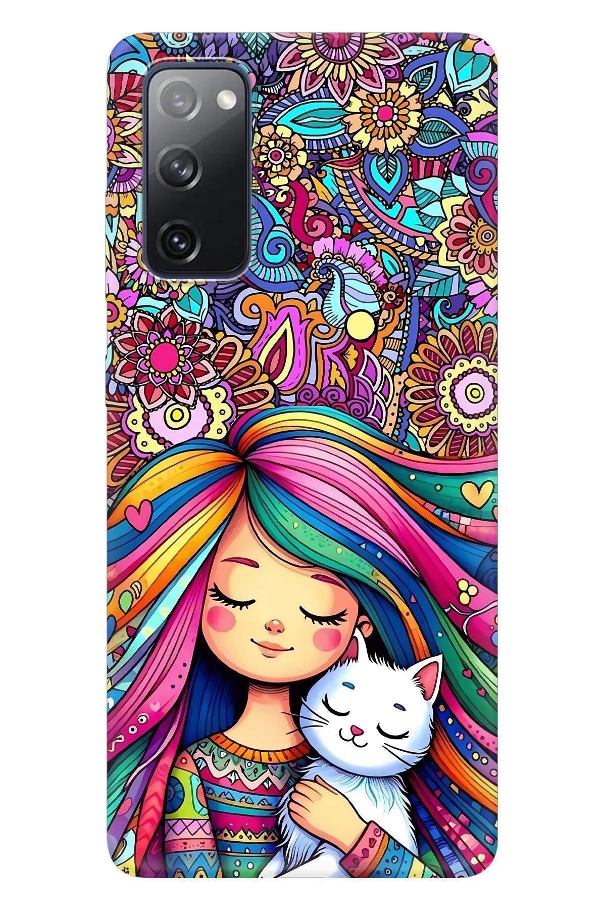 Lopard Samsung Galaxy S20 Full HD Kılıf Covers 40 Çocuk Kedi Pembe Mavi