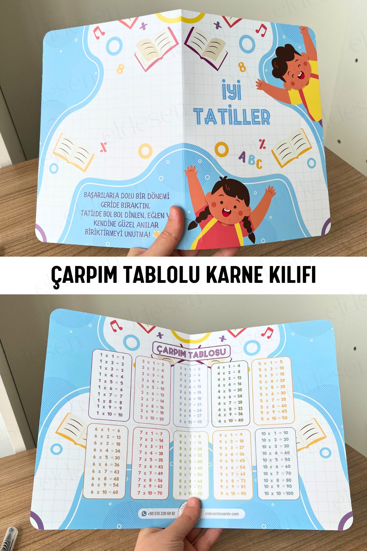 Eldesen Tasarım 1 Adet Karne Kılıfı 23x33cm Okul Mezuniyet Hediyesi Karne Hediyesi