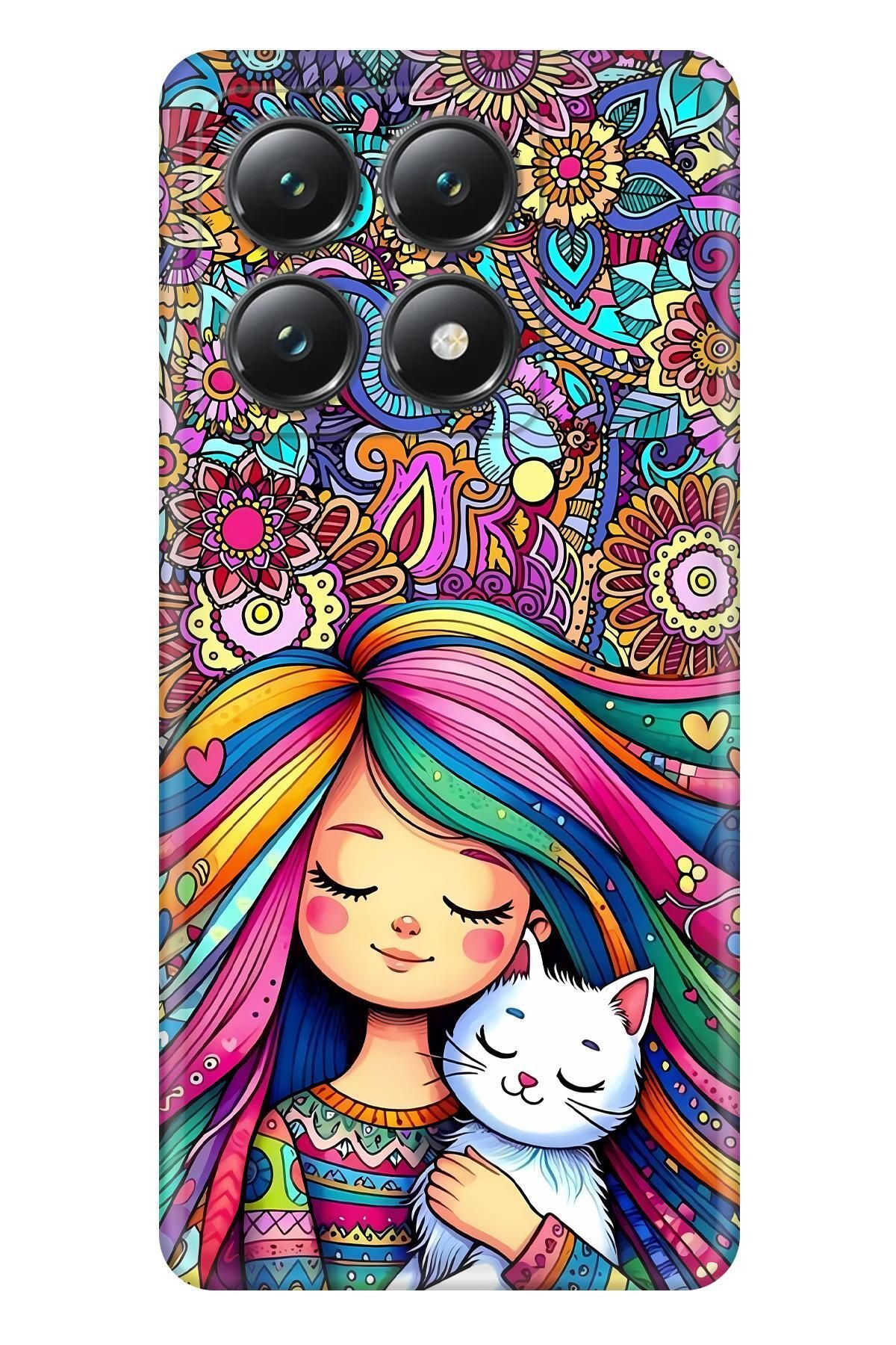 Lopard Xiaomi 14T Pro Full HD Kılıf Covers 40 Çocuk Kedi Pembe Mavi