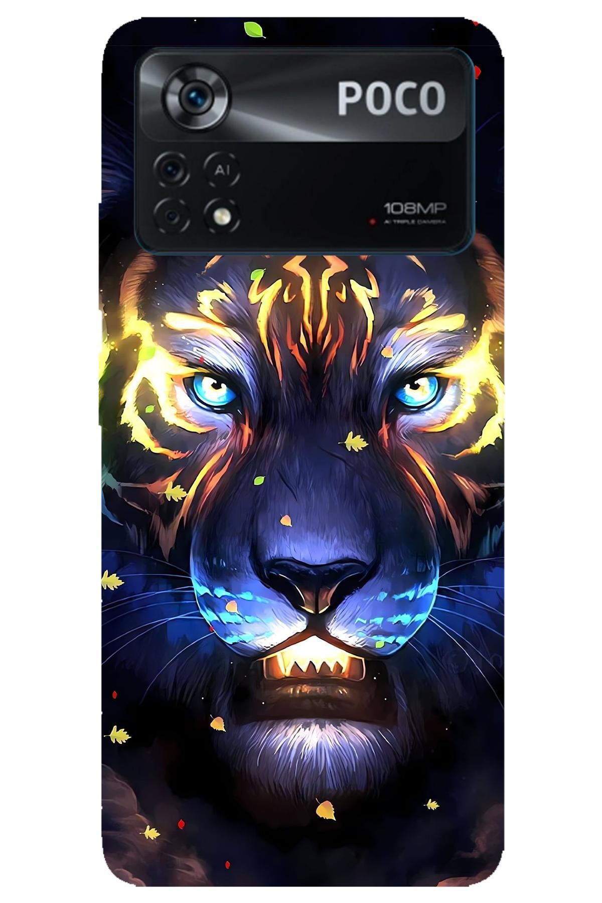 Lopard Xiaomi Poco X4 Pro 5G Sararmayan Silikon Kılıf Covers 27 Neon Leon Colorful