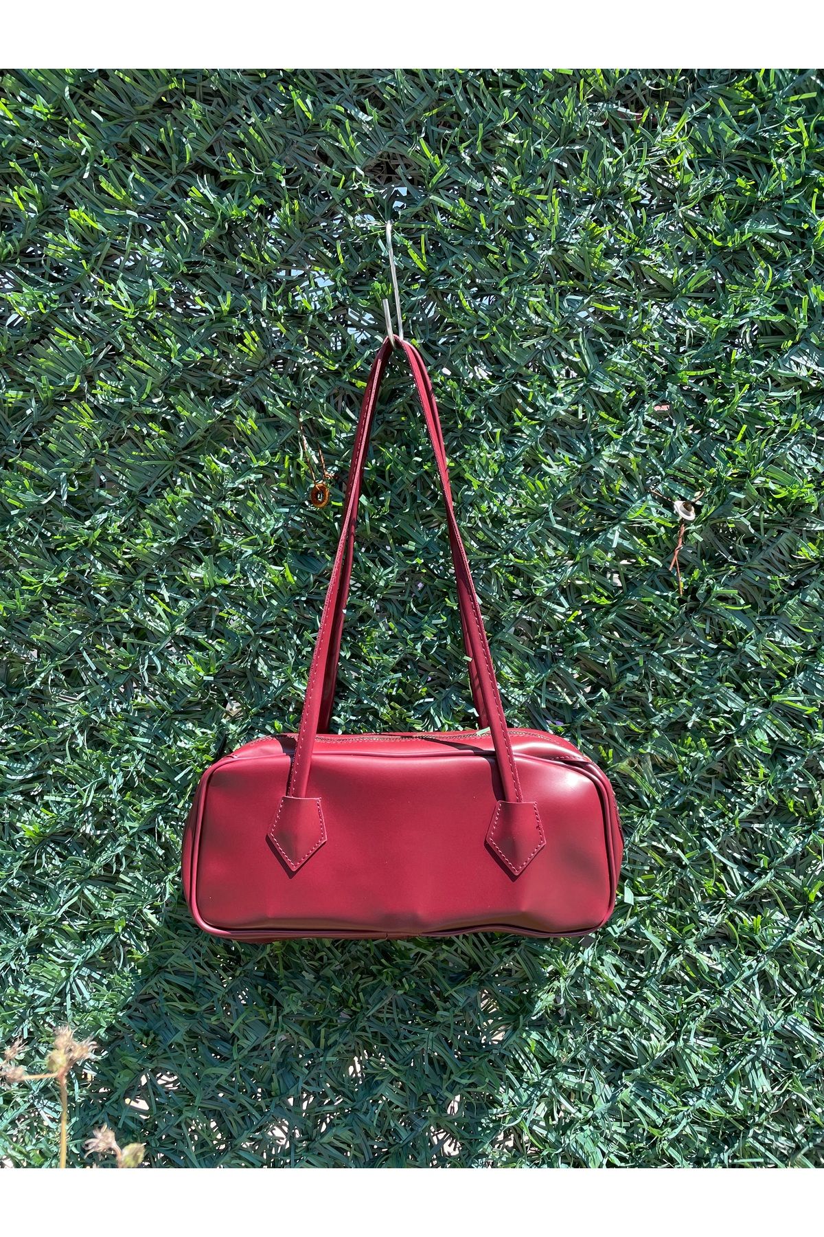 MossyBag Seraphine bordo askılı baget çanta