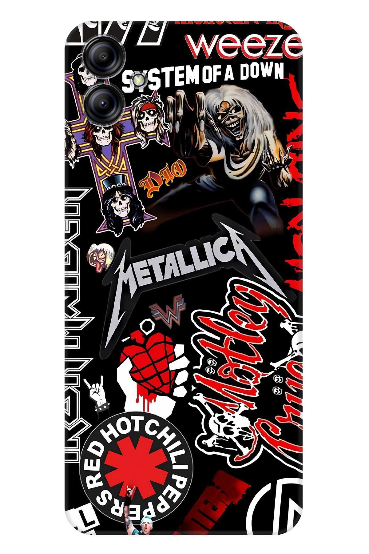 Lopard Samsung Galaxy A04E Cover Kılıf Covers 44 Metallica Iron Maiden Kiss