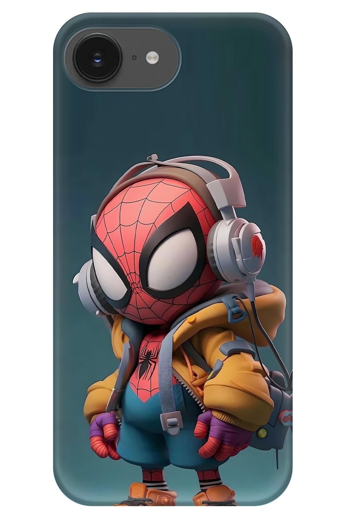 Lopard Apple iPhone 16E Darbe Önleyici Kapak Covers 21 Spiderman Hediyelik Kırmızı Yeşil