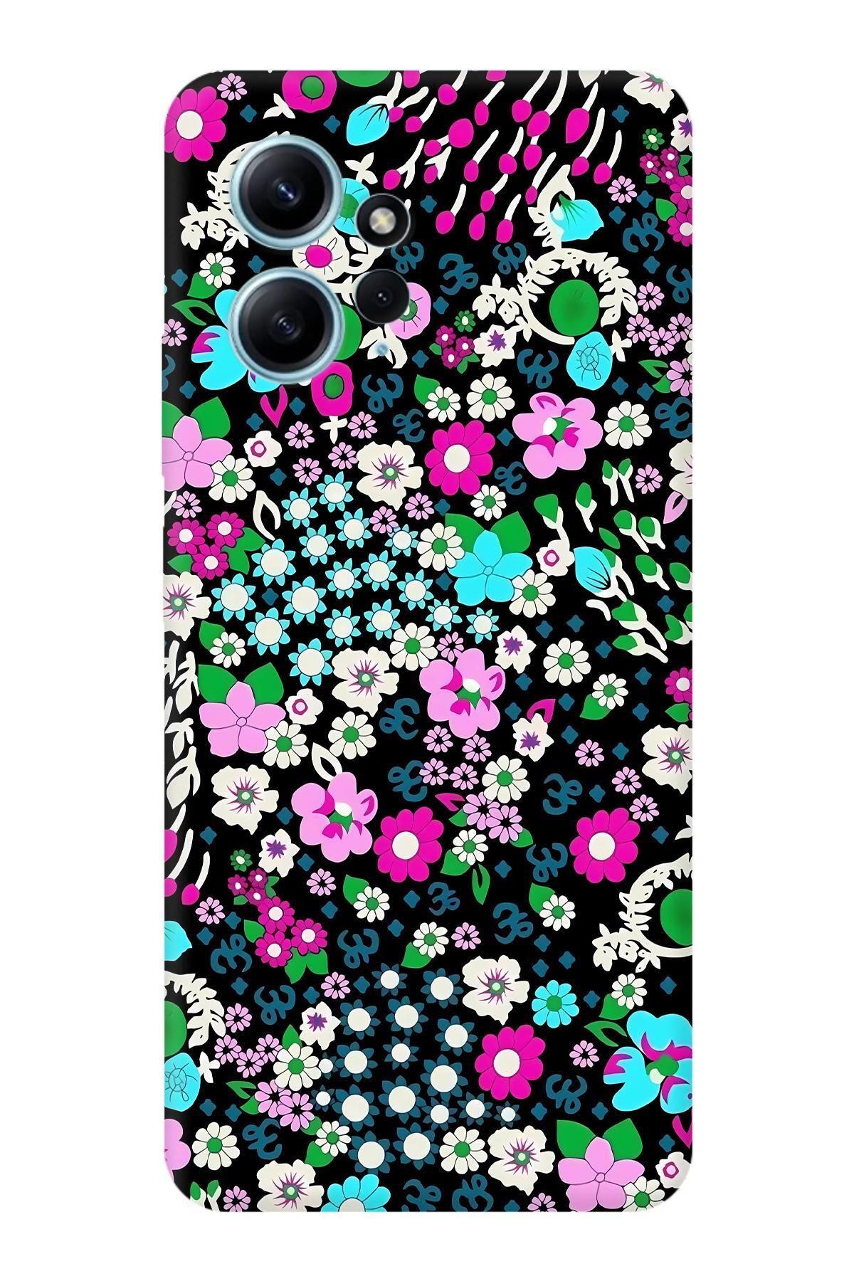 Lopard Xiaomi Redmi Note 12 4G Yumuşak Kılıf Covers 47 Minik Çiçekler Su Yeşili