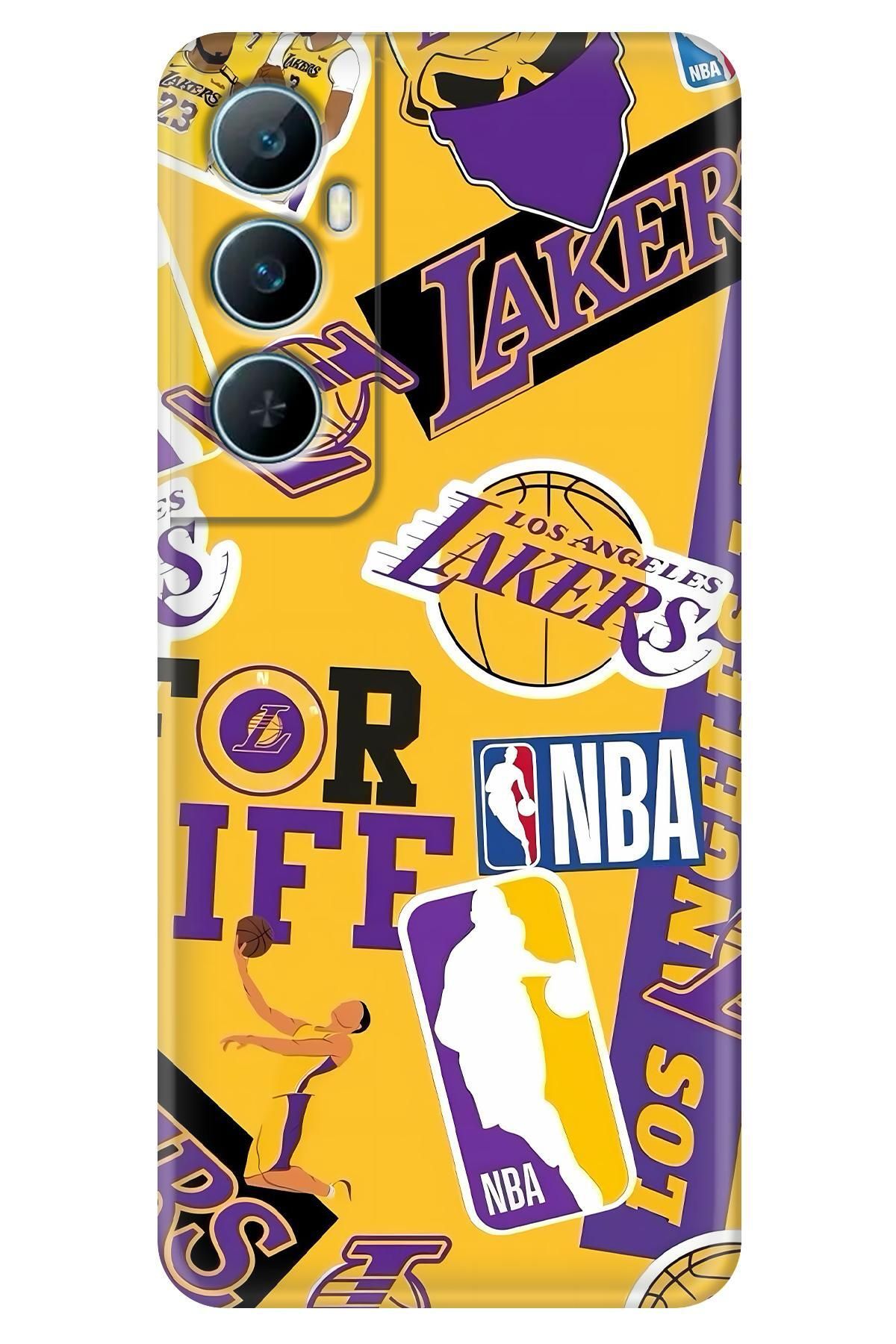 Lopard Realme C65 4G Hediyelik Kılıf Covers 16 Dlo Lakers Wallpaper Forma Sarı Mor