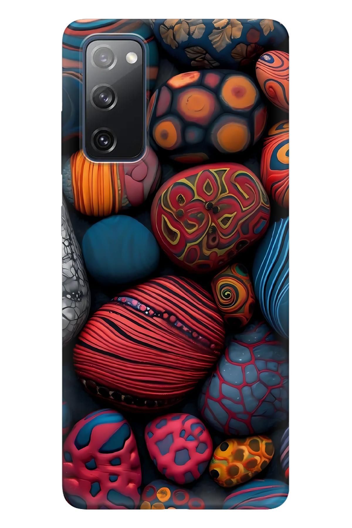 Lopard Samsung Galaxy S20 Tasarım Kılıf Covers 42 Taşlar Mavi Kırmızı Siyah