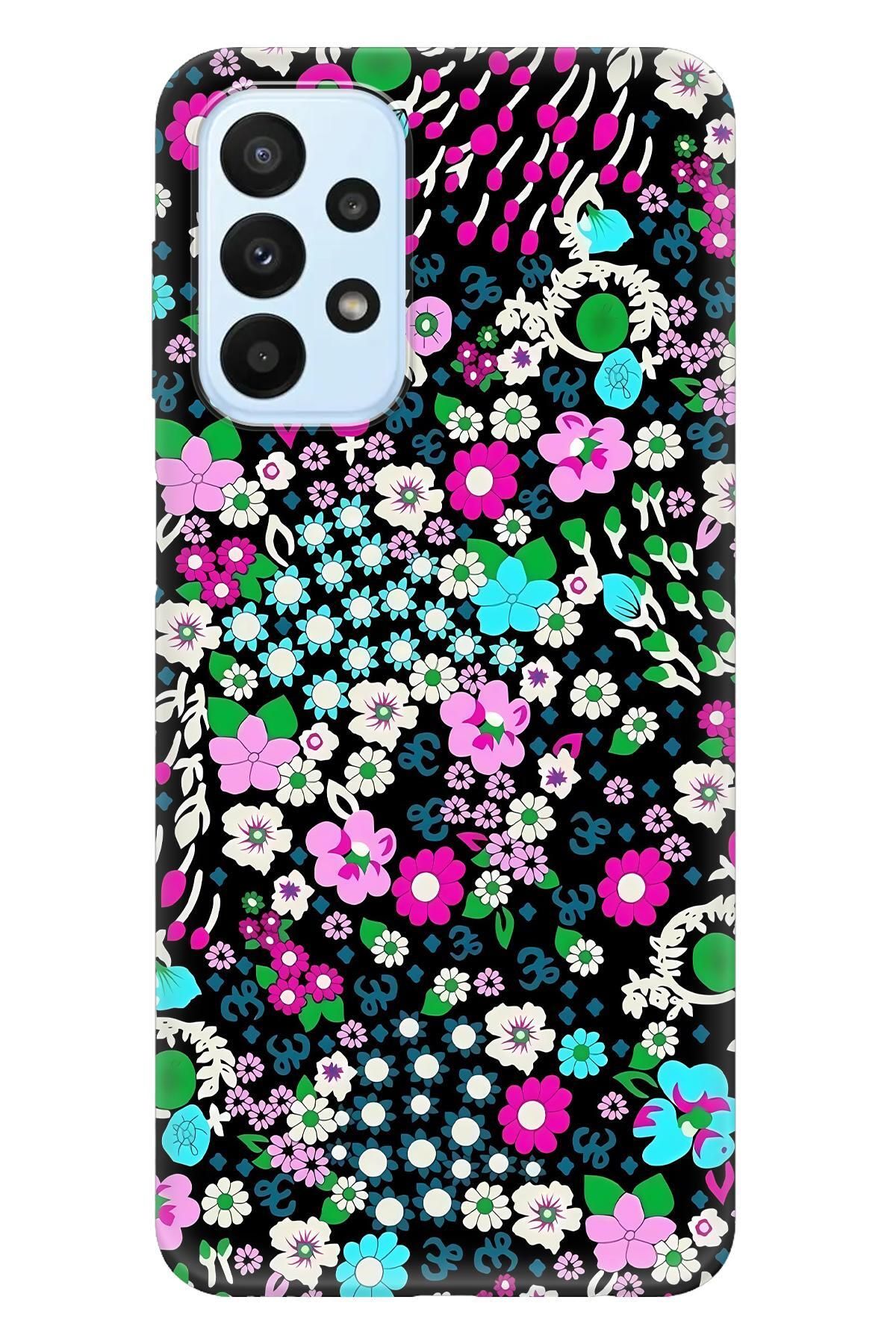 Lopard Samsung Galaxy A53 5G Yumuşak Kılıf Covers 47 Minik Çiçekler Su Yeşili