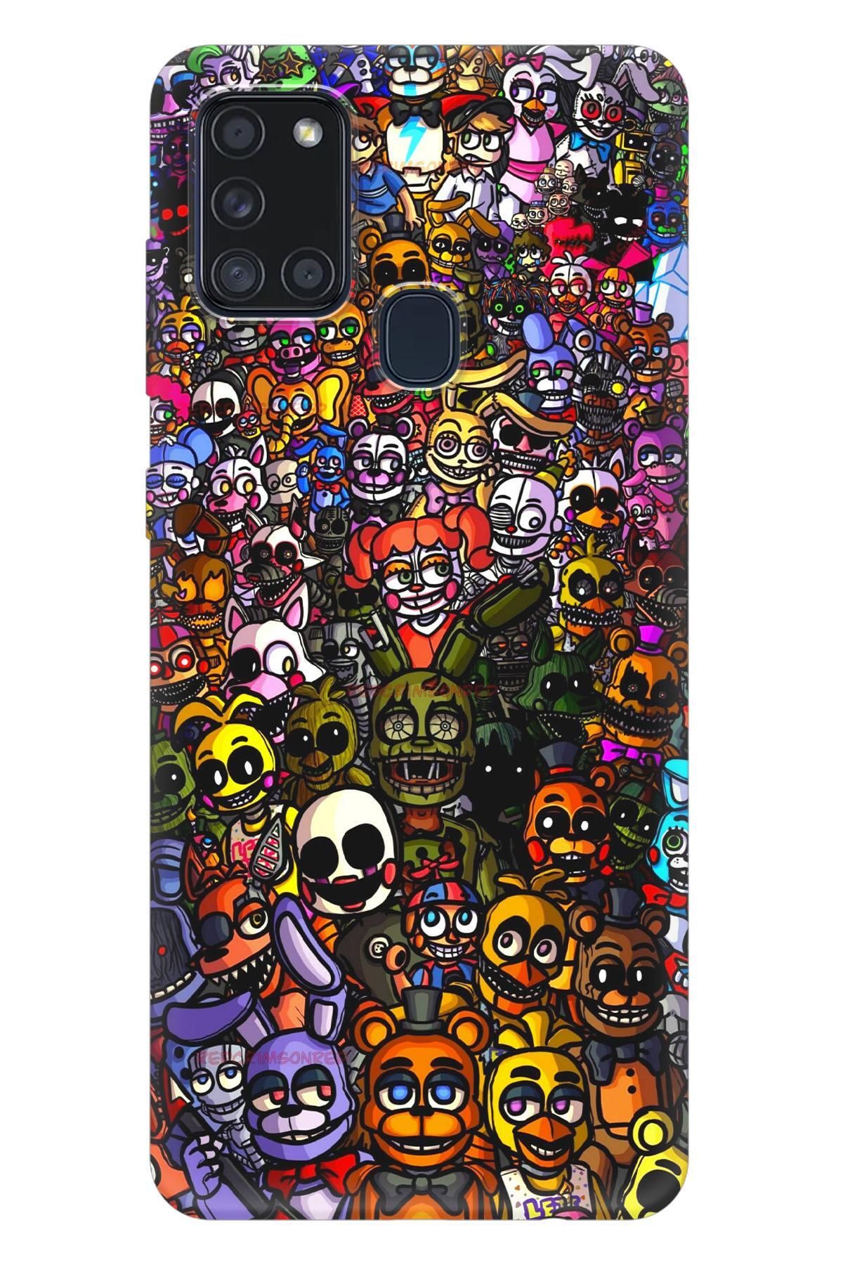 Lopard Samsung Galaxy A21S Renkli Kılıf Covers 20 FNaF Wallpaper Colorful