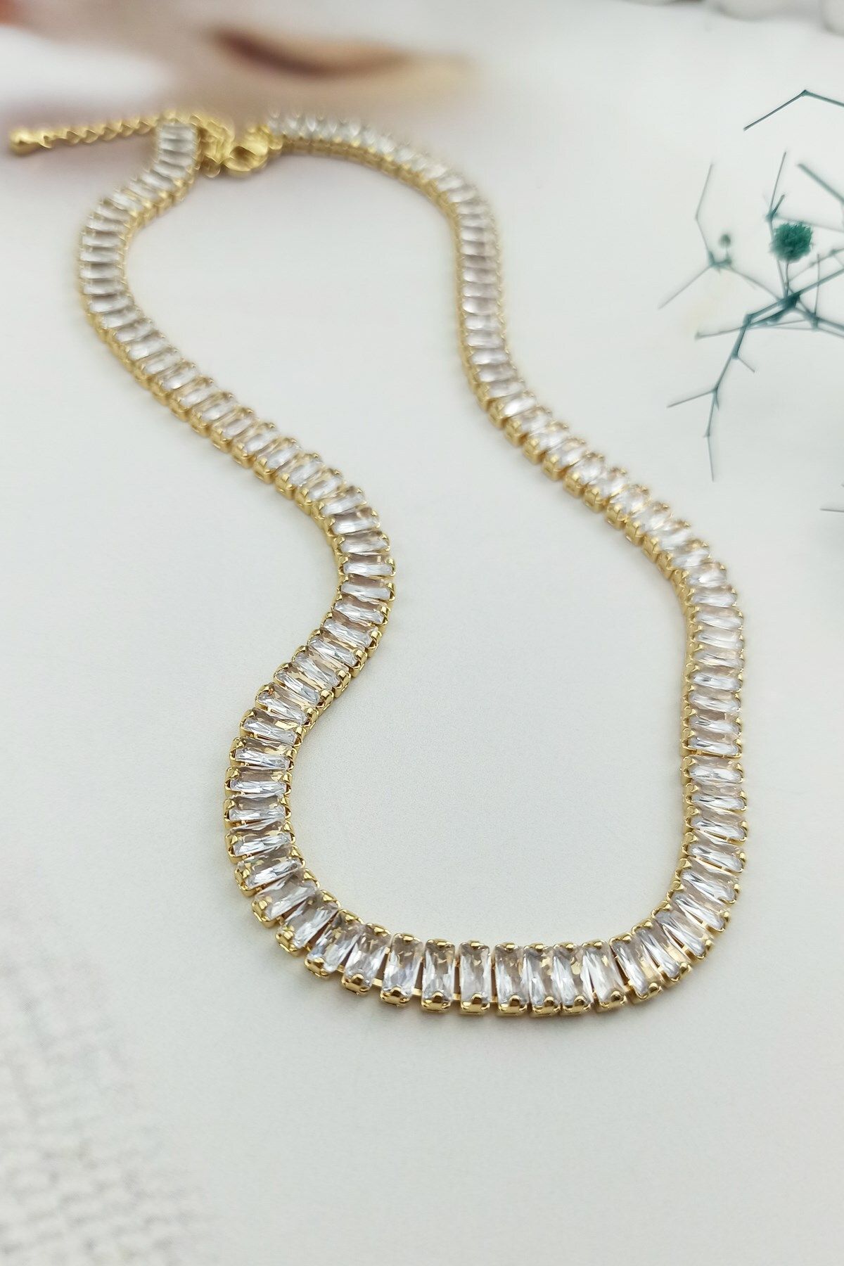 novacraft Kadın Gold Baget Su Yolu Kolye Çelik (KUTULU GÖNDERİM)