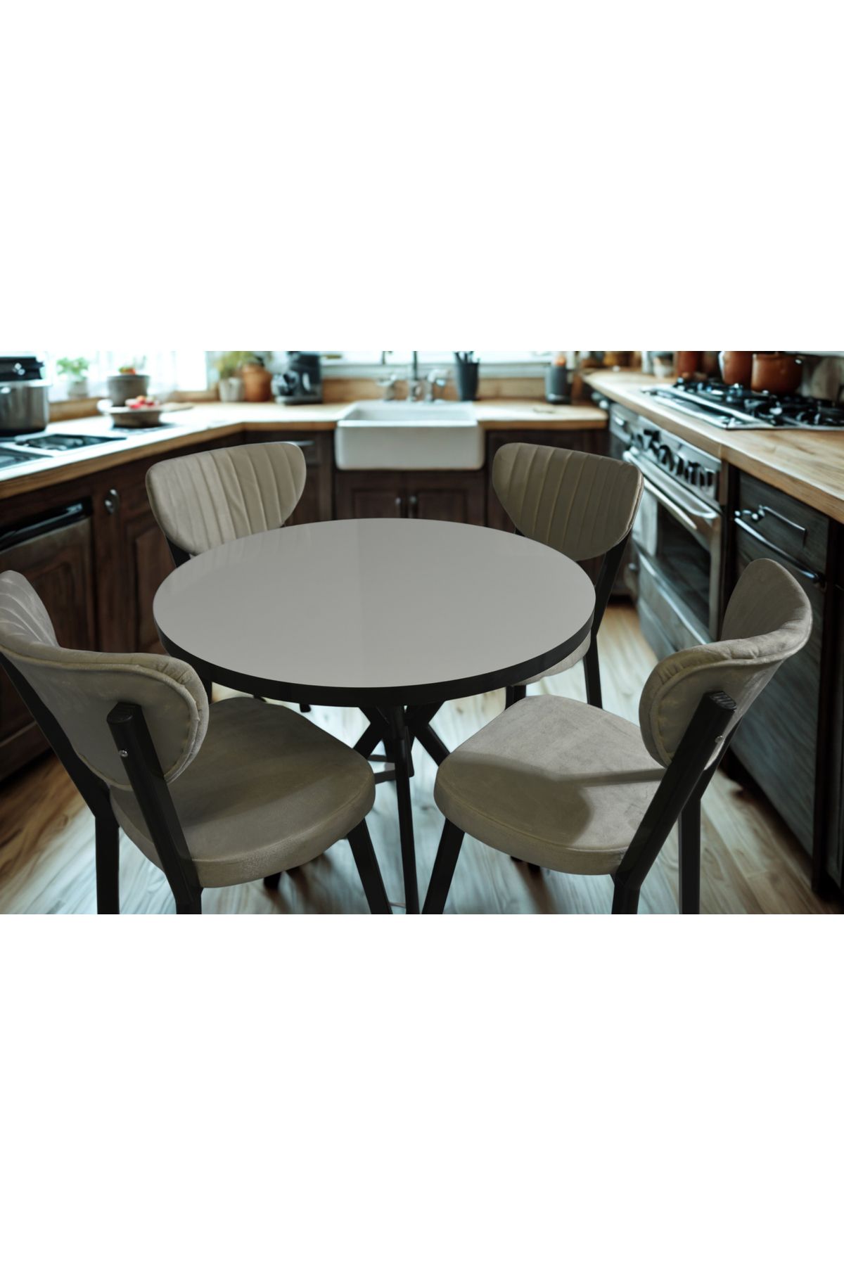 ÜNALMIŞ Yemek Masası Takımı 90x90 Masa (4 SANDALYE)