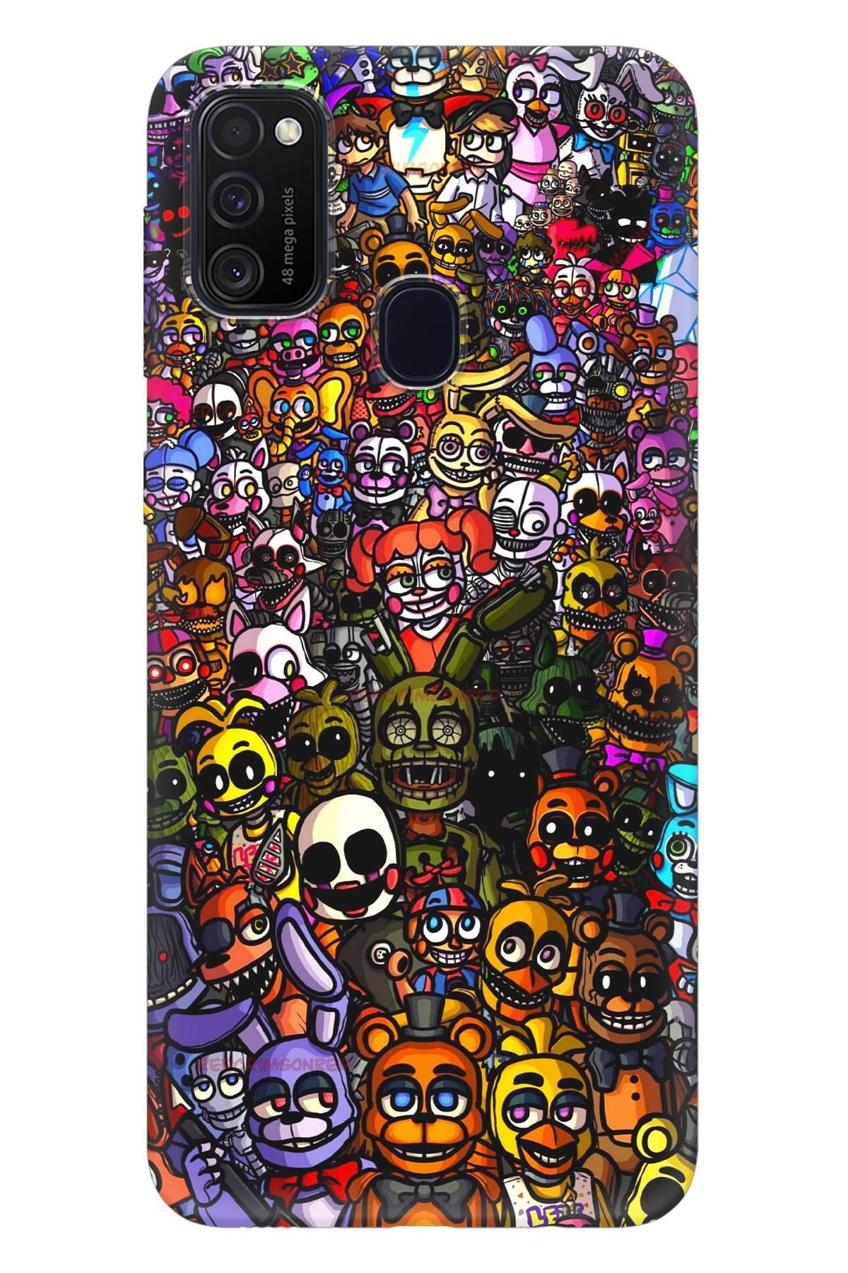 Lopard Samsung Galaxy M30S Renkli Kılıf Covers 20 FNaF Wallpaper Colorful