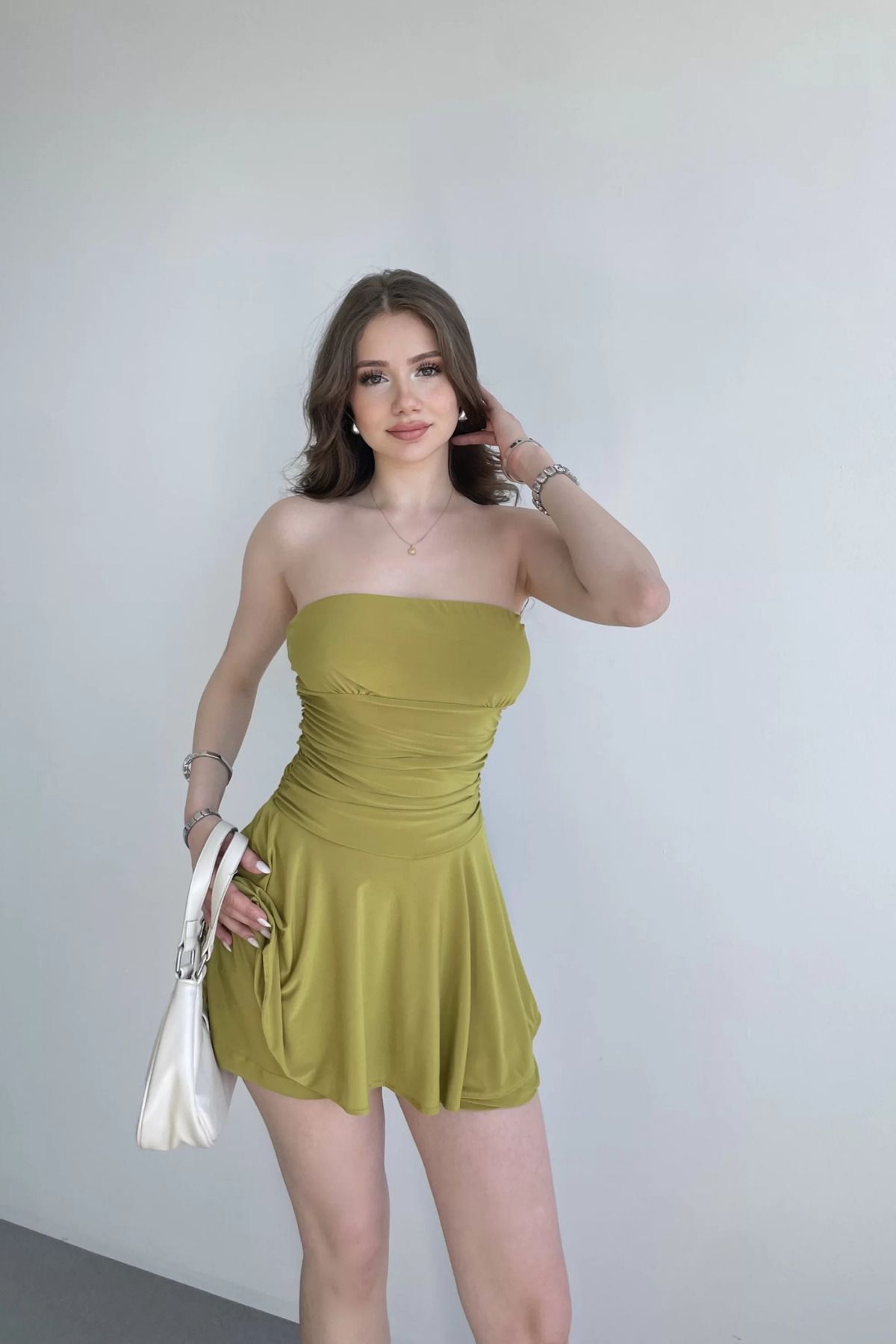 Sorridi Straplez Şortlu Mini Elbise