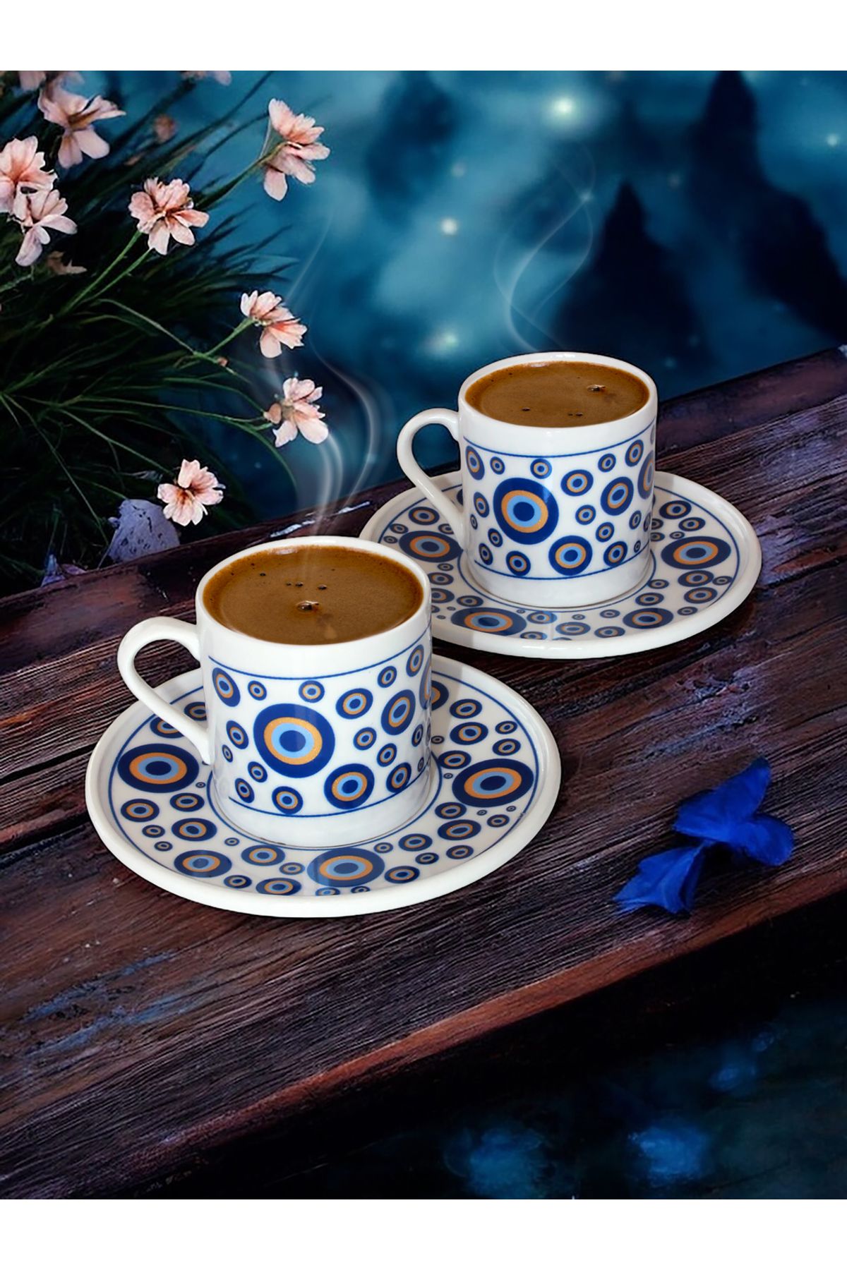 Ayoba Türk Kahvesi Fincanı 2 Kişilik 4 Parça - 90 ml - Porselen