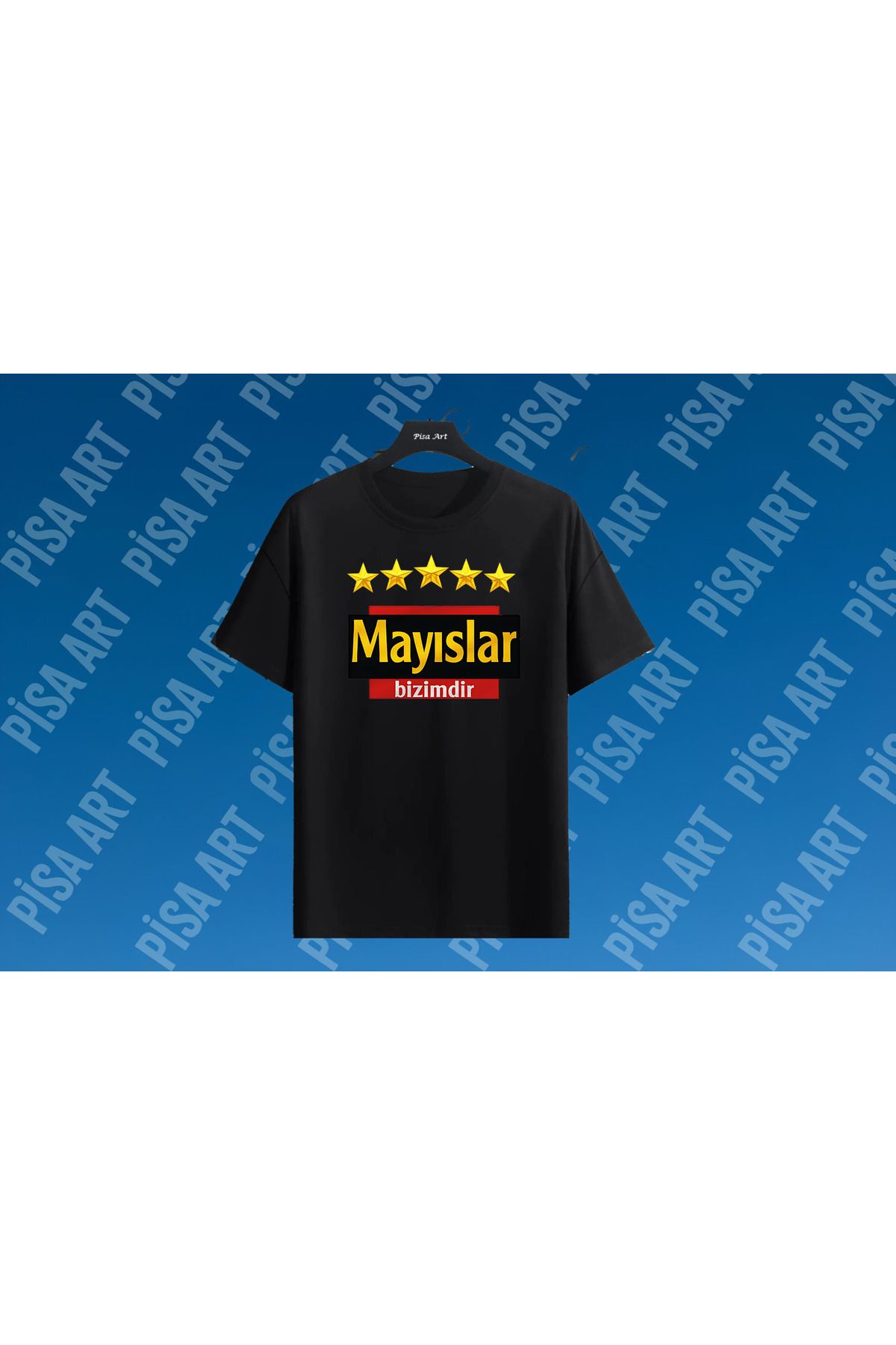 Pisa Art Mayıslar Bizimdir Temalı 5 yıldız Tasarımlı Unisex Çocuk-Yetişkin T-Shirt Kişiye Özel İsim Yazılır