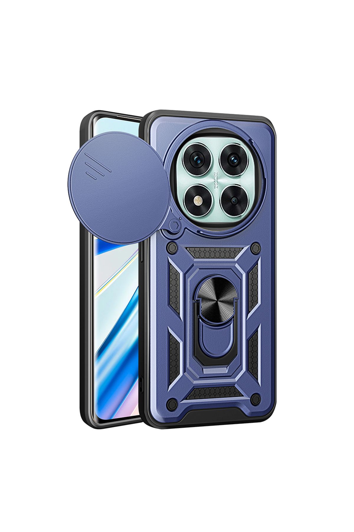 Cepustik Telefon Aksesuarları Xiaomi Poco X7 Kılıf Magnetik Standlı Kamera Korumalı Sürgülü Vega Kılıf