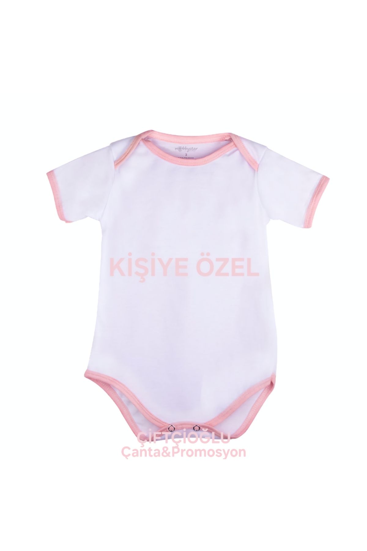 çiftçioğlu Kişiye Özel İsim-Fotoğraf-Yazı Baskılı Kısa Kollu Bebek Zıbını
