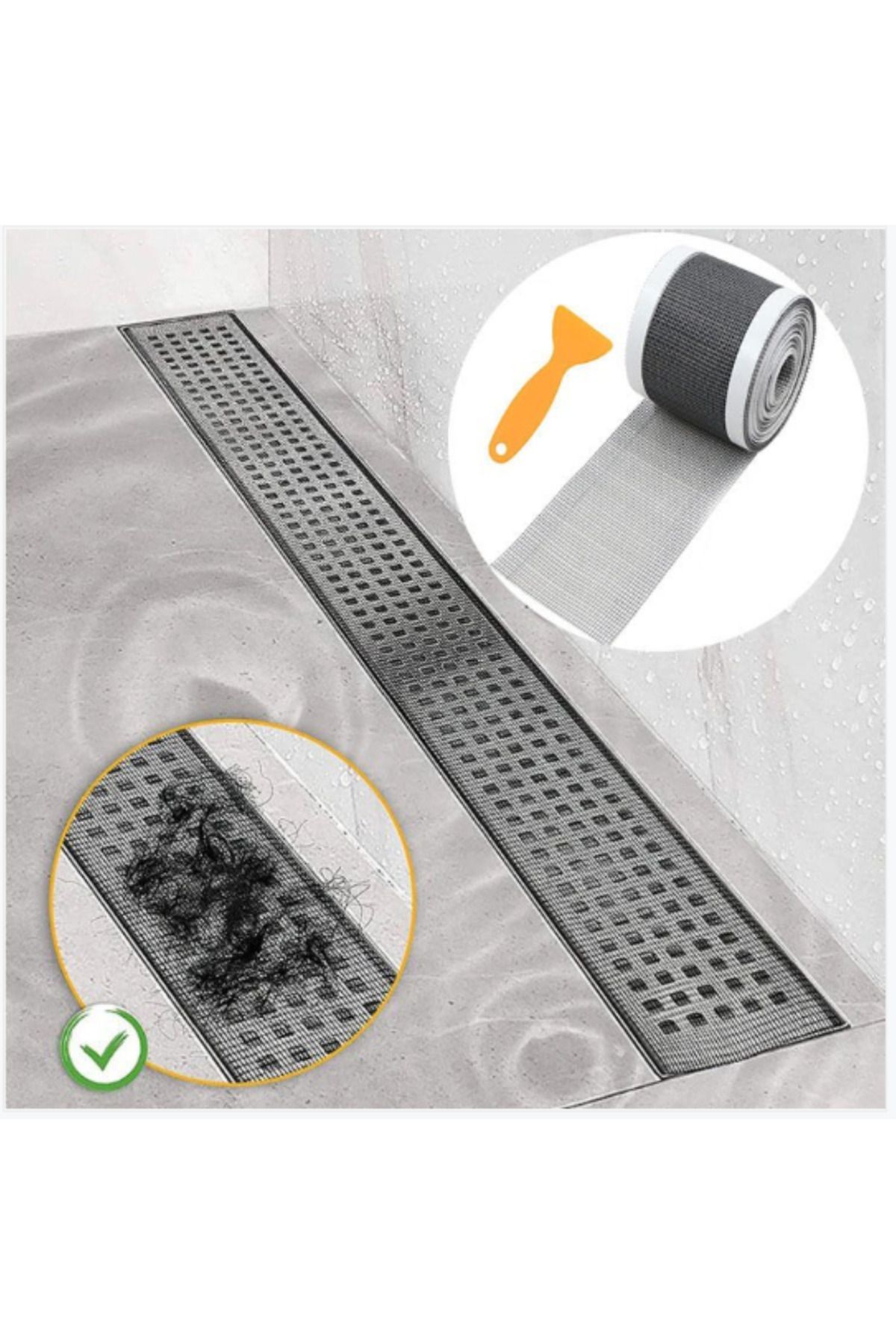 BerSel Butik Çok Amaçlı Gider Süzgeci ve Sineklik Tamir Kiti 12 cm * 4 metre