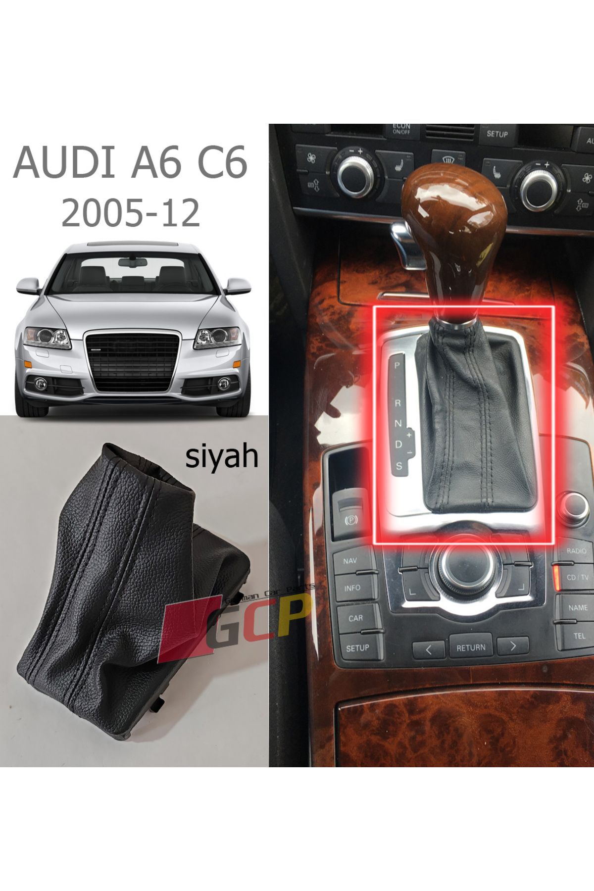 GCP German Car Parts A6 C6 Otomatik Vites Deri Körük SİYAH