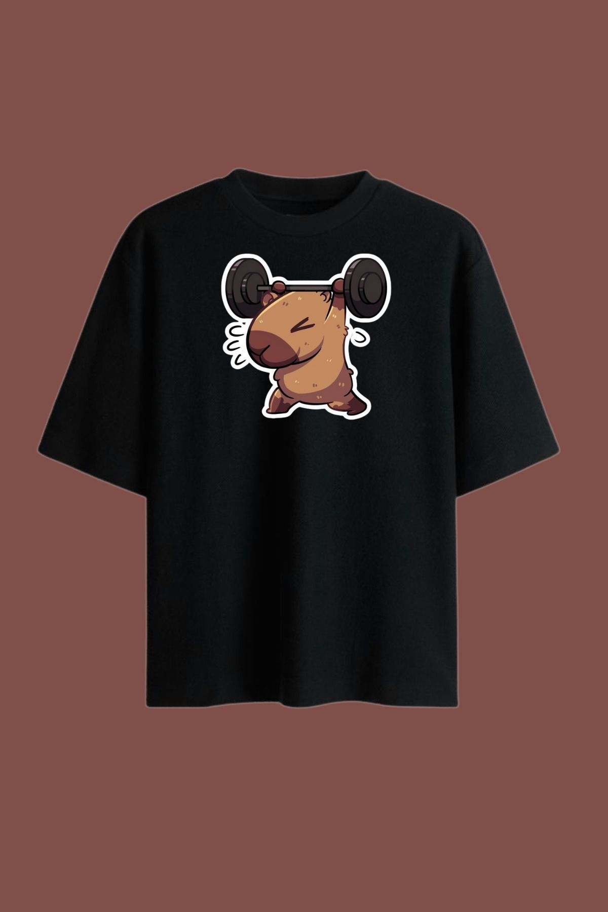 Dupe Design Capybara Gym Baskılı Oversize T-shirt