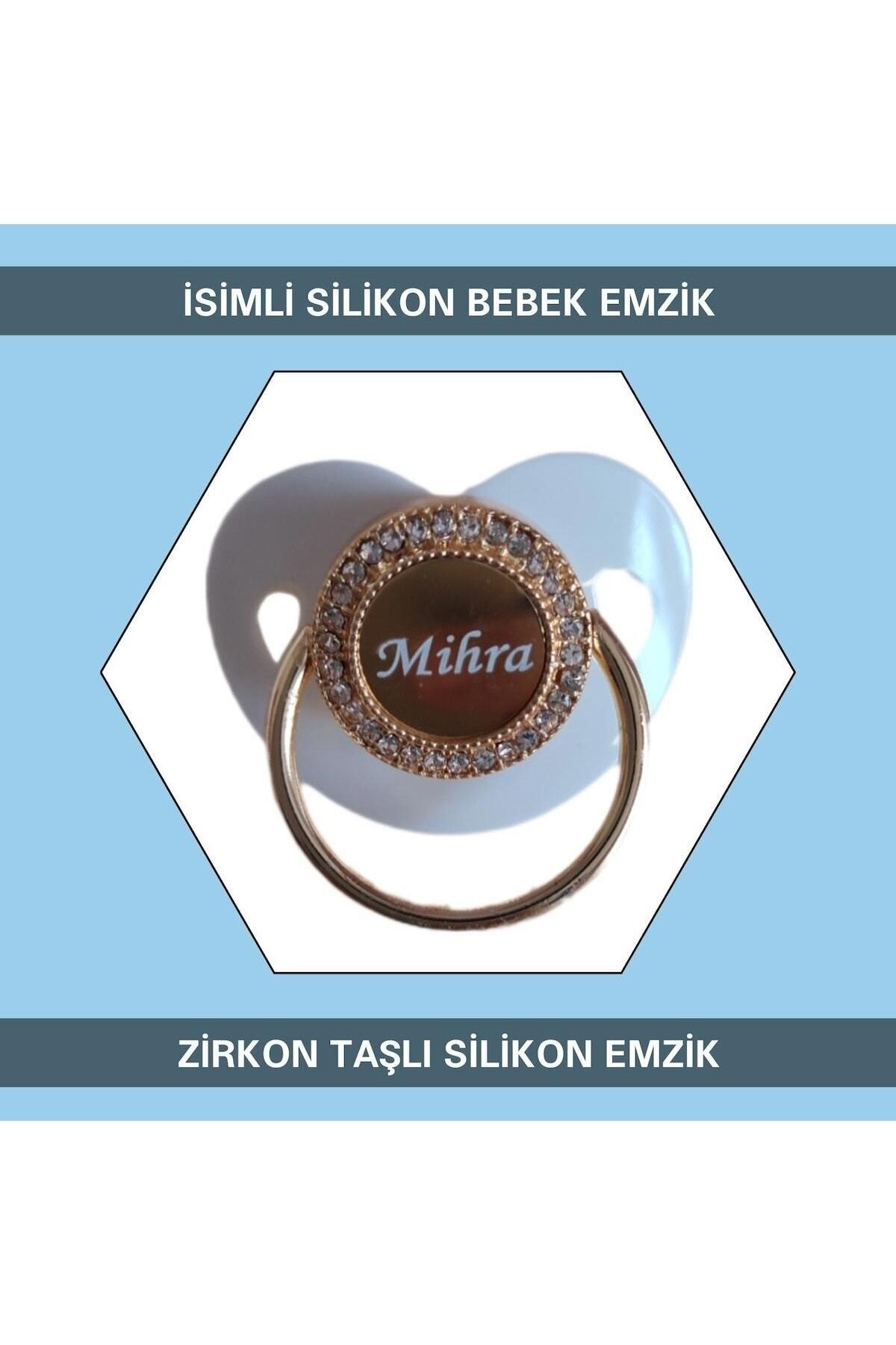 Sahi Aksesuar Kaplama Isimli Zirkon Taşlı Silikon Erkek Bebek Emzik