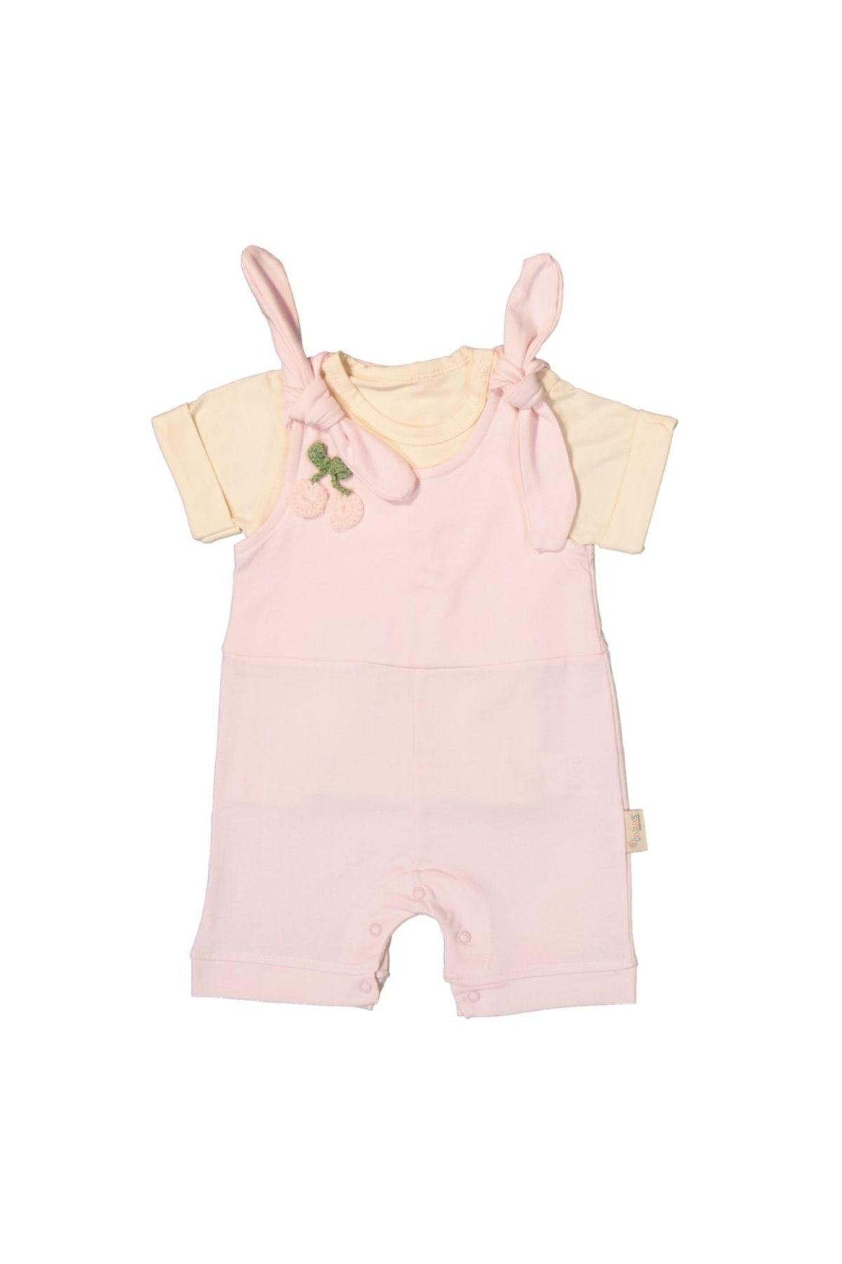 Baby Kız Bebek Kirazlı 2'li Slopet Tulum