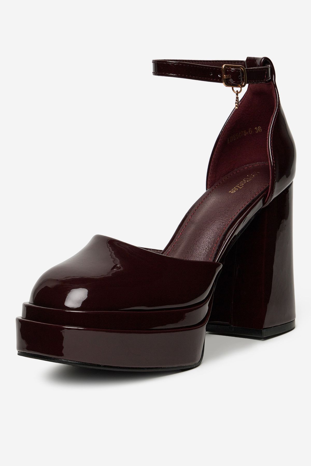 DeeZee-Women's Pumps on a block low red block with platform 40 2