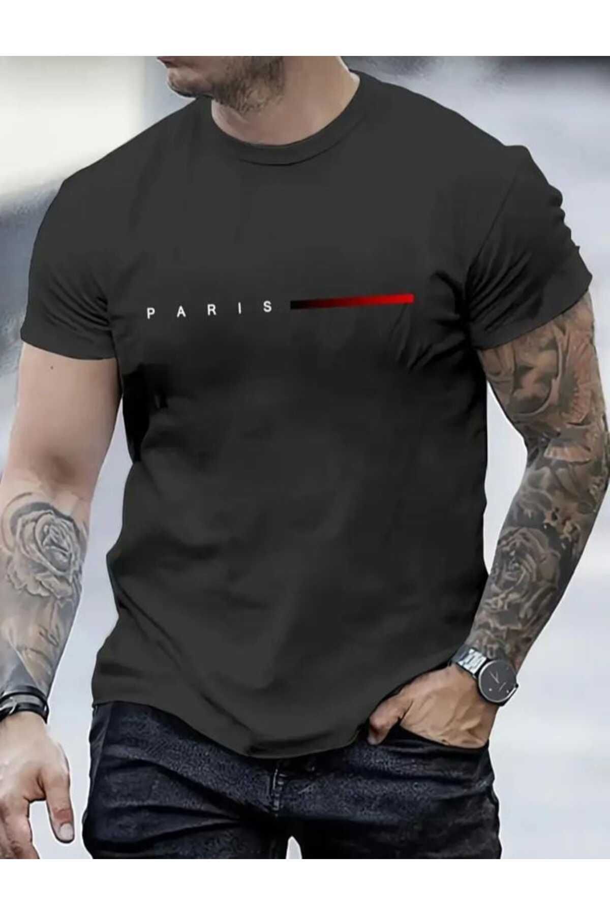 KOZİA OUTDOORS malkoçbey kısa çizgi paris baskılı oversize unisex basic t-şhirt