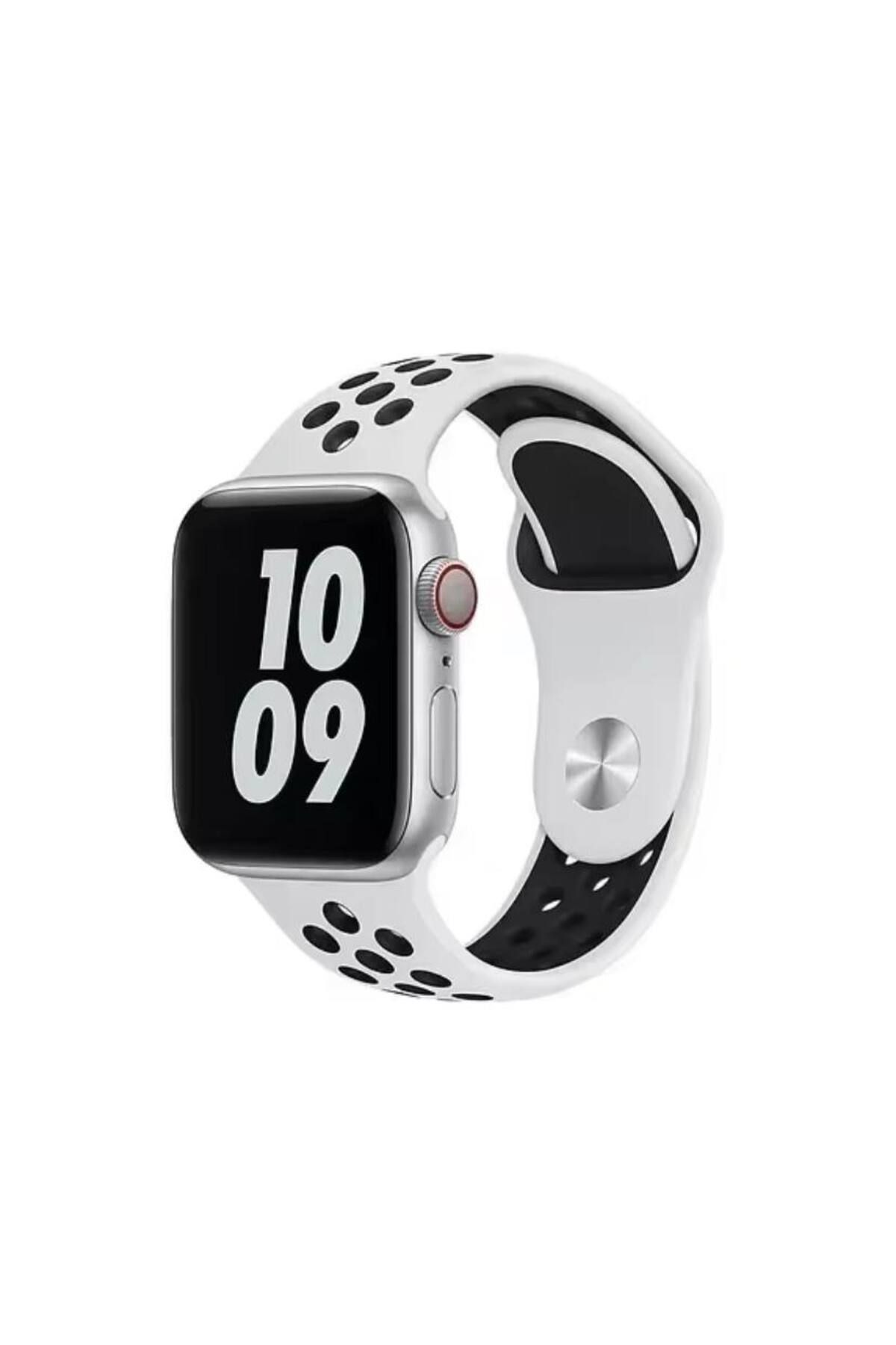 Bruntoo BR Apple Watch Series 10/9/8/7/6/5/4/SE/3/2/1 42mm-41mm-40mm-38mm İle Uyumlu M/L Beden Delikli kordon
