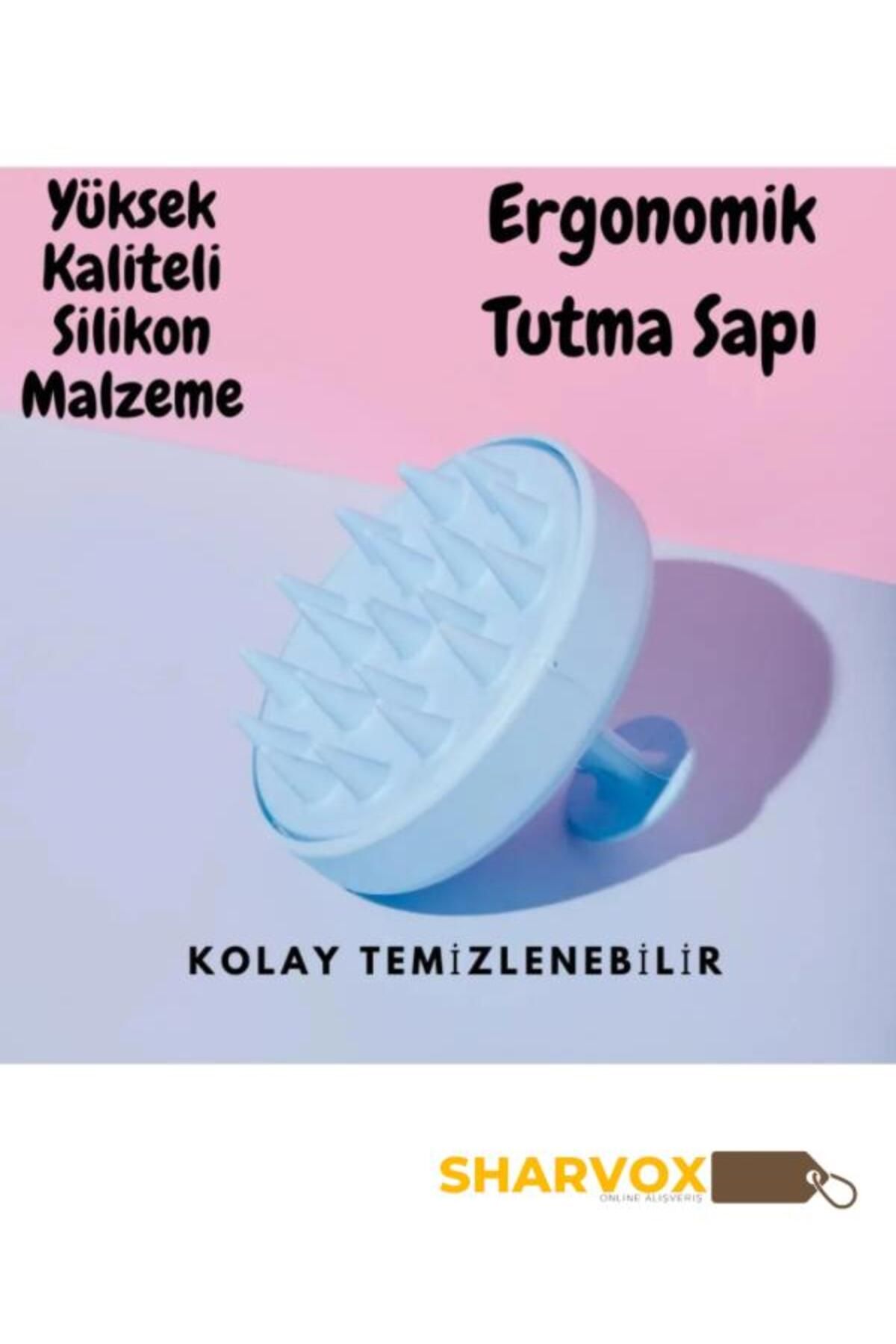 Sharvox Silikon Saç Masaj Tarağı – Şampuan Fırçası, Saç Bakım Duş Masaj