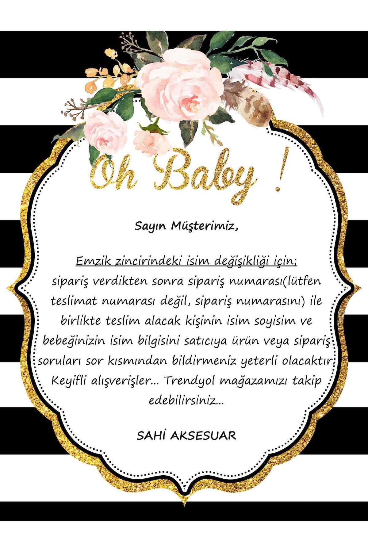 Sahi Aksesuar Isimli Bebek Emzik Zinciri Ve Bebek Künye Seti Bezyı1594 fotoğrafı 2 (önizleme)