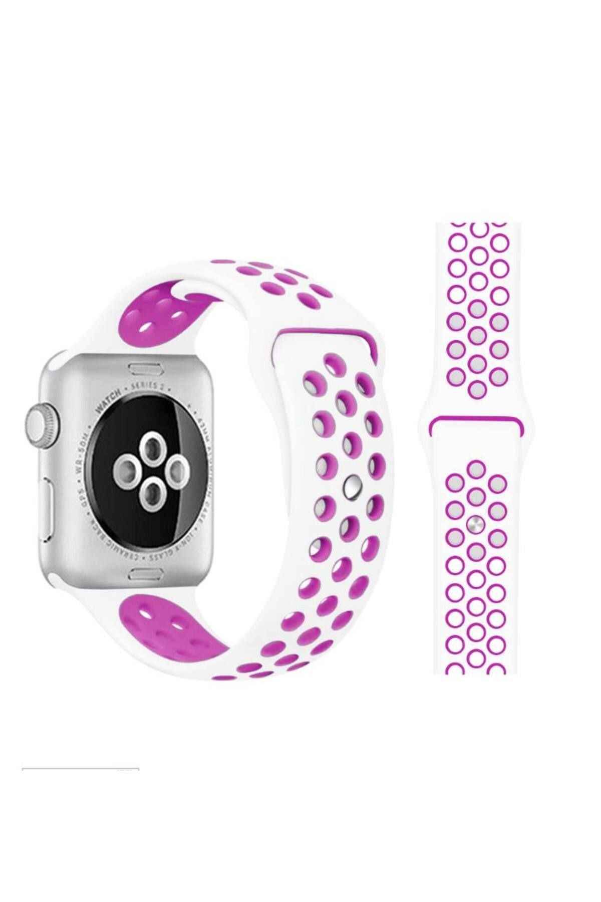 Bruntoo BR Apple Watch Series 10/9/8/7/6/5/4/SE/3/2/1 42mm-41mm-40mm-38mm İle Uyumlu M/L Beden Delikli kordon