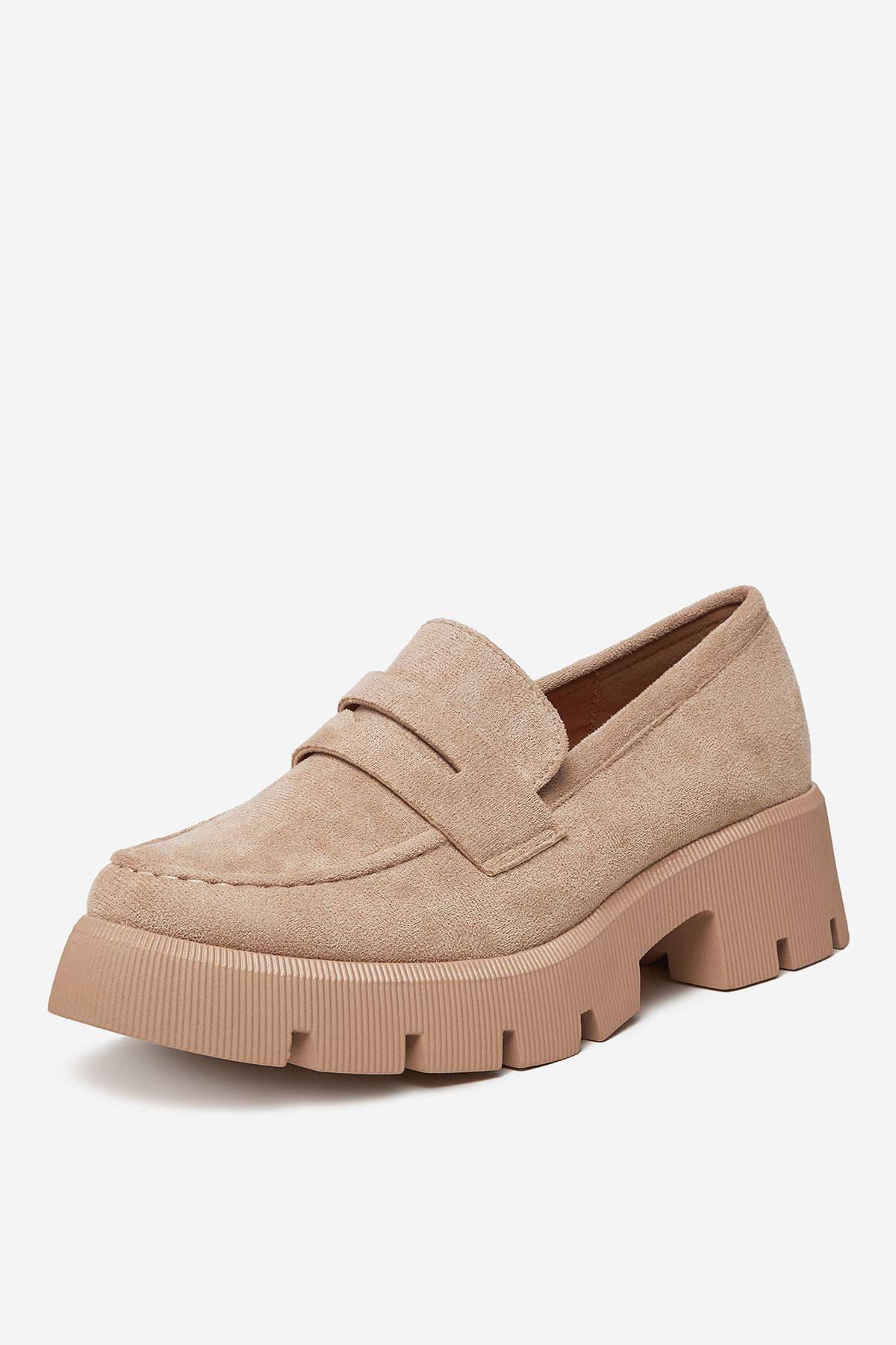 DeeZee-Mocasini damă bej cu talpă joasă, talpă plată, 39 2