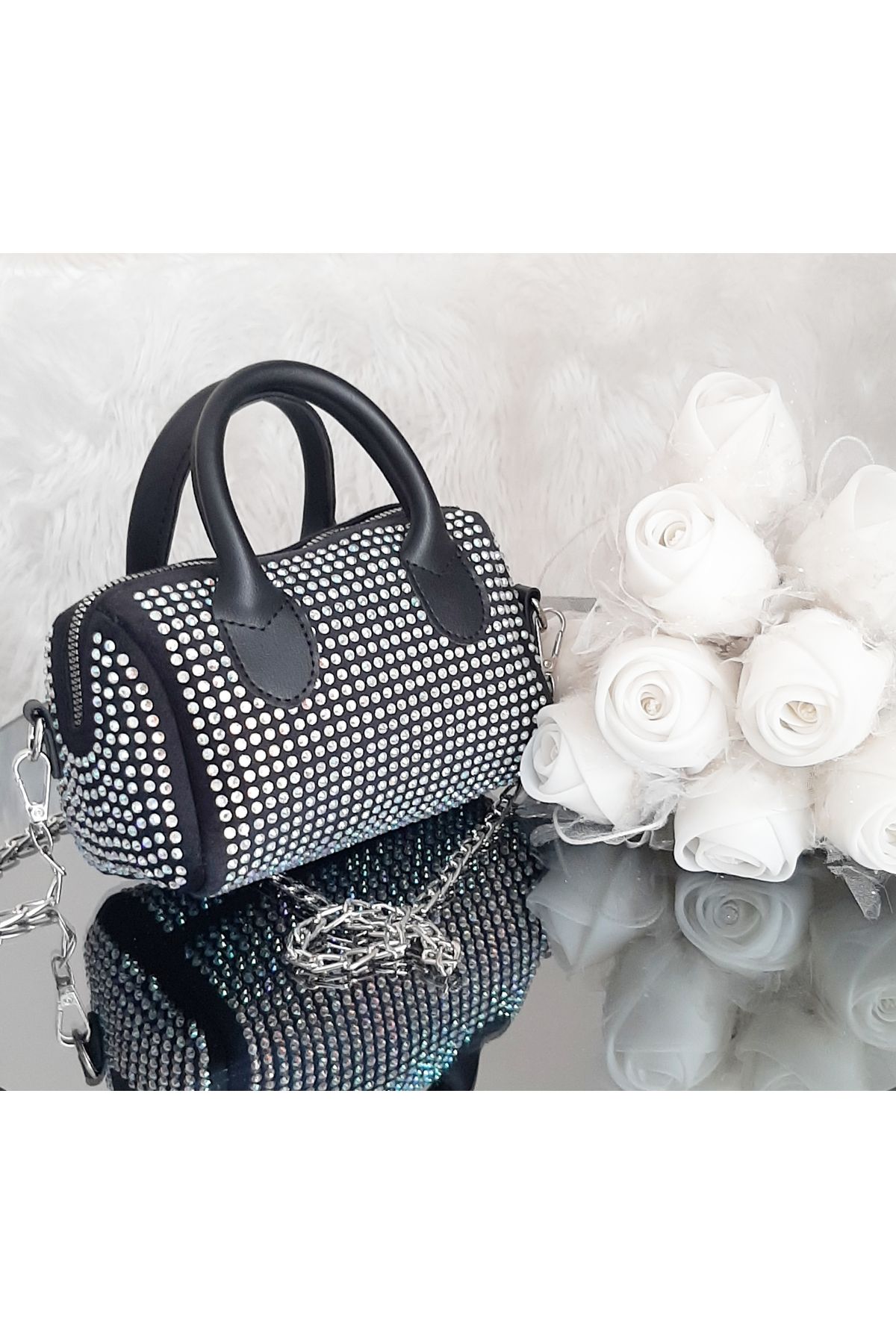 Hira bags Taşlı şık çanta