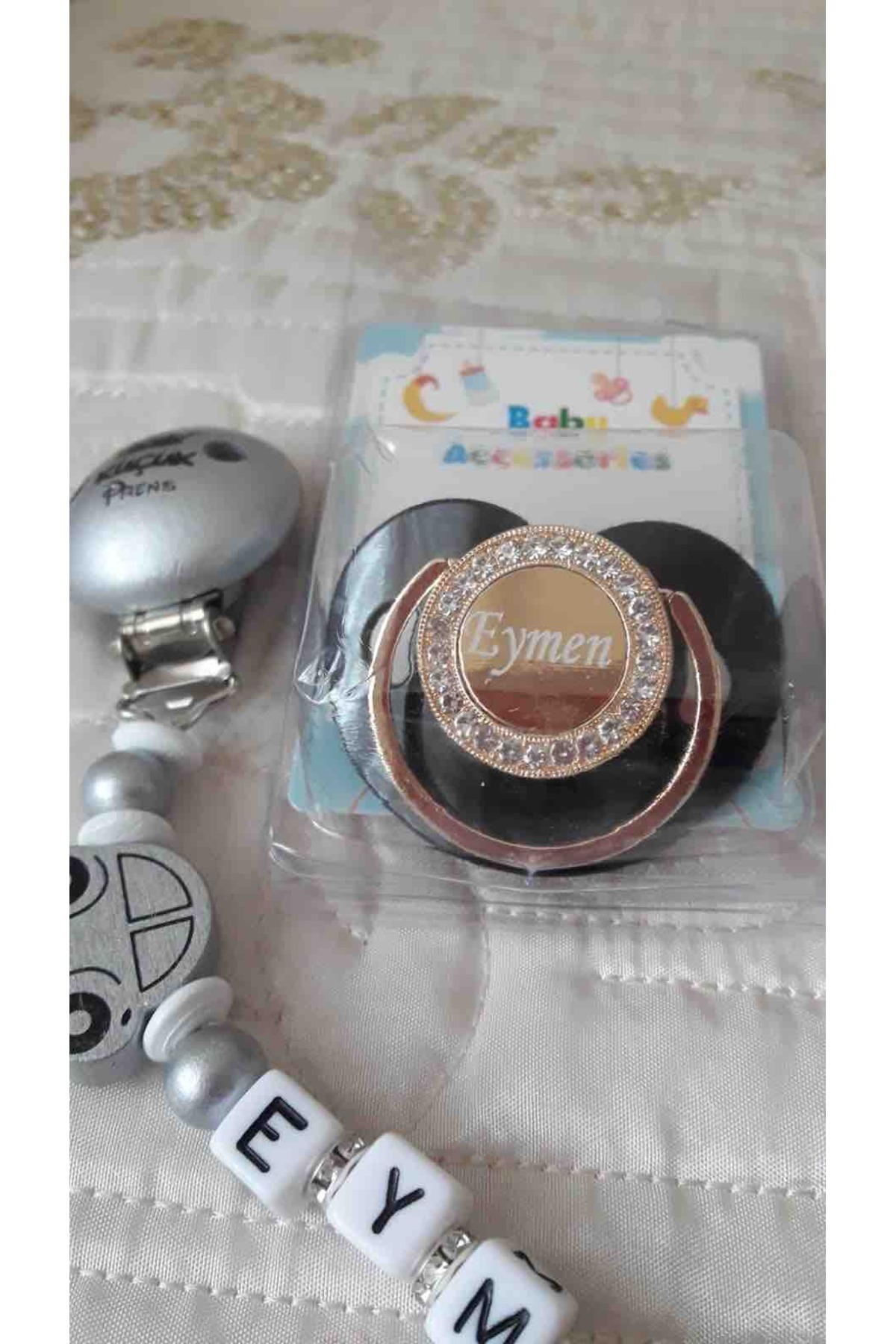 Sahi Aksesuar Isimli Bebek Emzik Zinciri Ve Isimli Silikon Emzik Seti fotoğrafı 5 (önizleme)