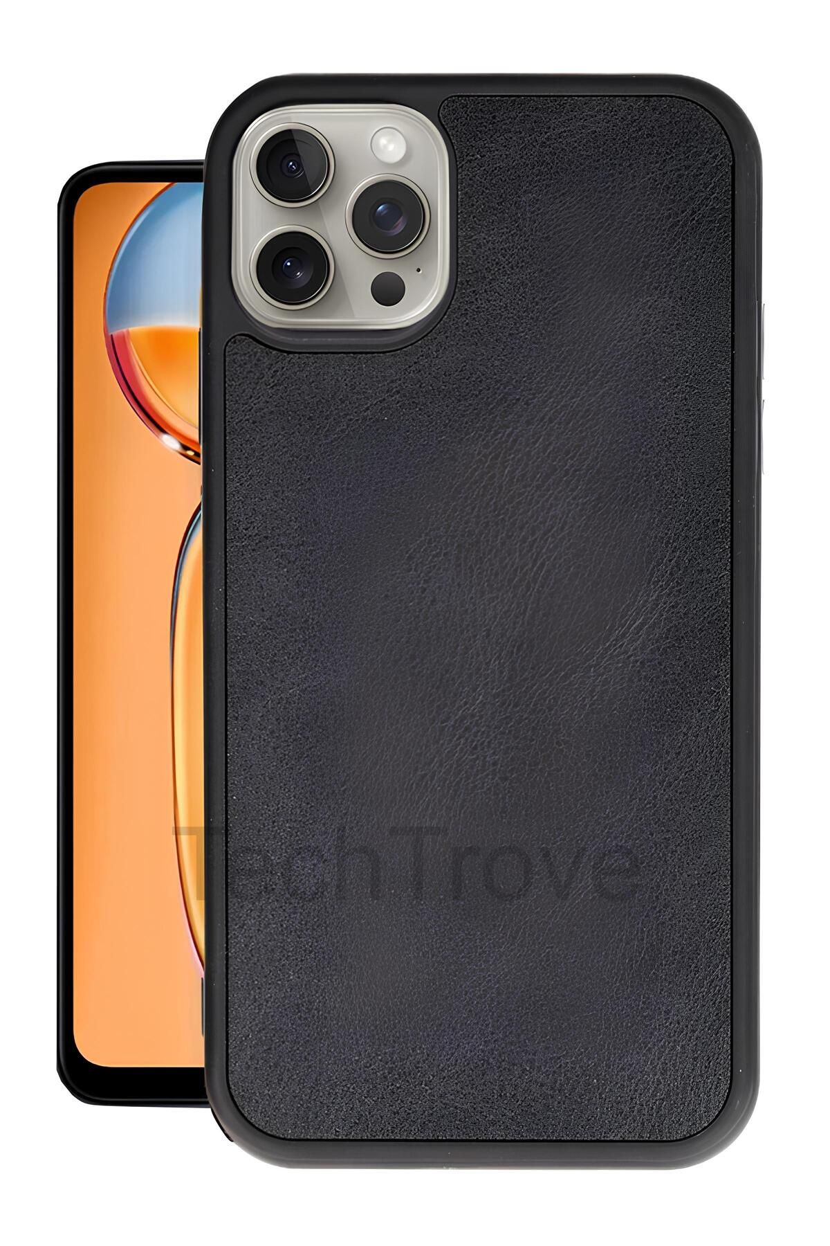 TechTrove iPhone 14 Pro Kılıf Premium Deri Dokulu Ekstra Darbe Korumalı Kapak