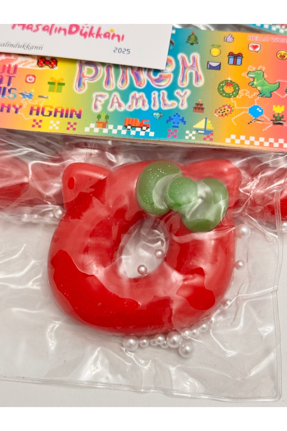 sukuşi Hellokitty İncili Sukuşi Squishy Kırmızı