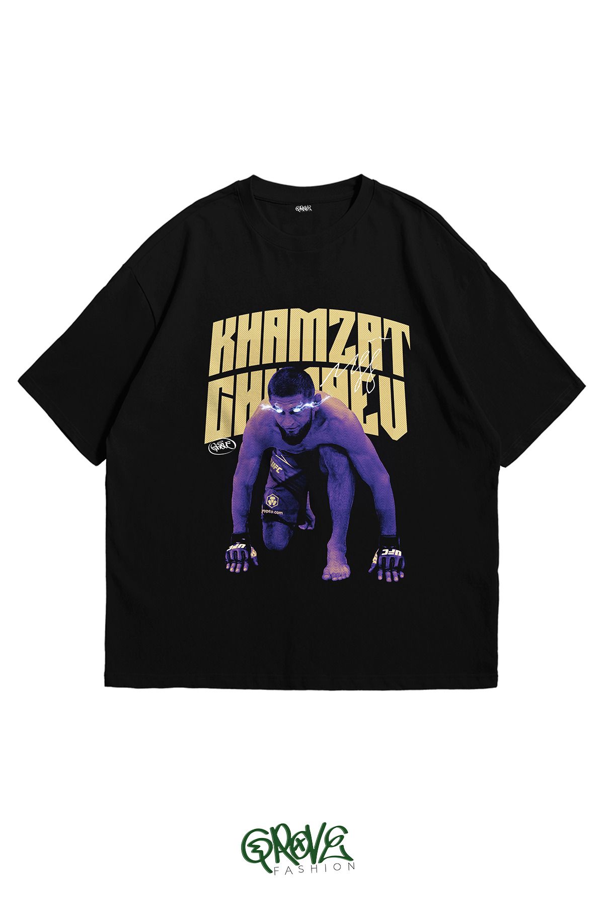 Grove Fashion Khamzat Chimaev Attack Baskılı Unisex Oversize T-Shirt