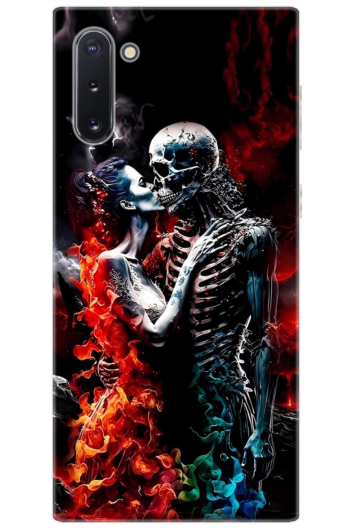 Ceppare Samsung Galaxy Note 10 (SM-N970F) Uyumlu Kılıf Desenli Silikon İskelet Aşıklar STK:666 CP-PFtoORa