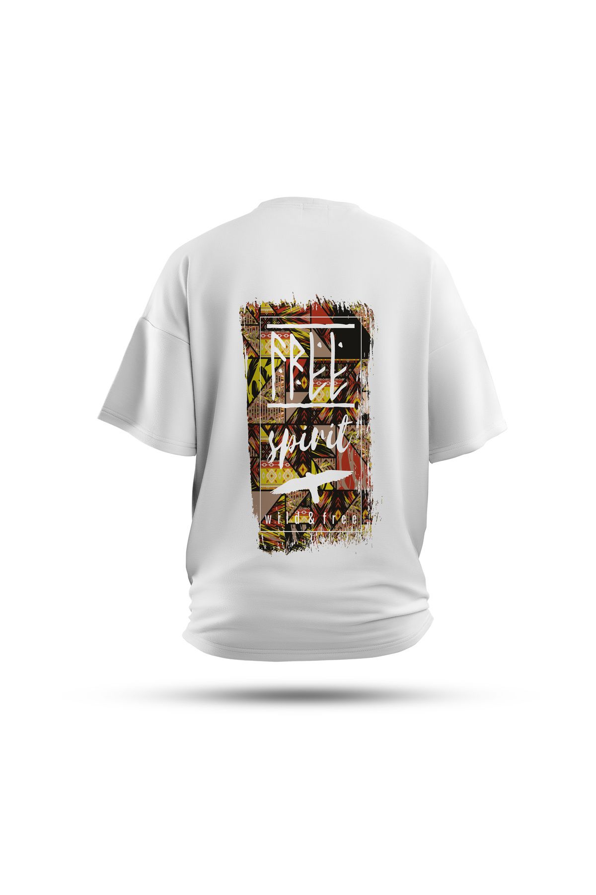 Zestia Unisex T-Shirt, Spirit Wings Sırt Baskılı, Regular, %100 Pamuk, Beyaz T-Shirt No: 0264