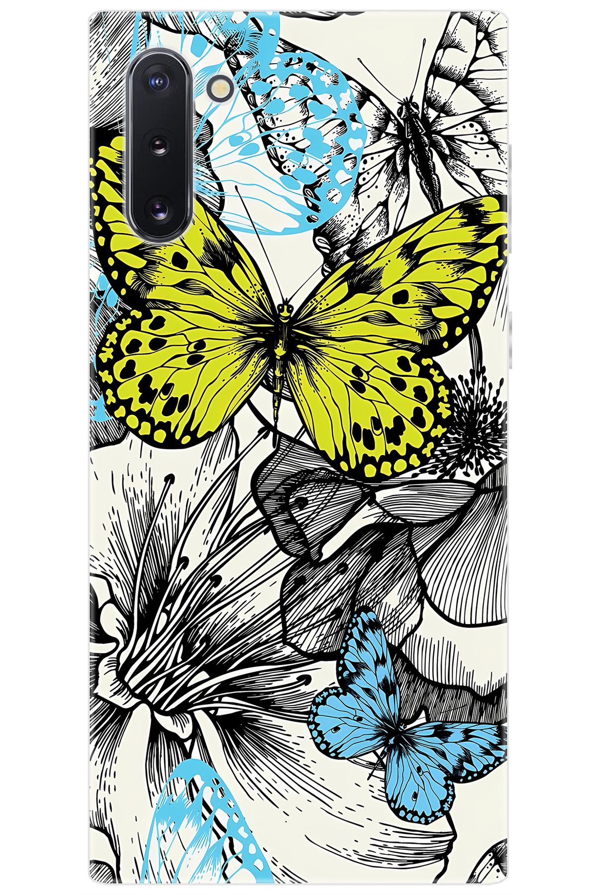 Ceppare Samsung Galaxy Note 10 (SM-N970F) Uyumlu Kılıf Desenli Silikon Kelebek STK:647 CP-hlATiNH