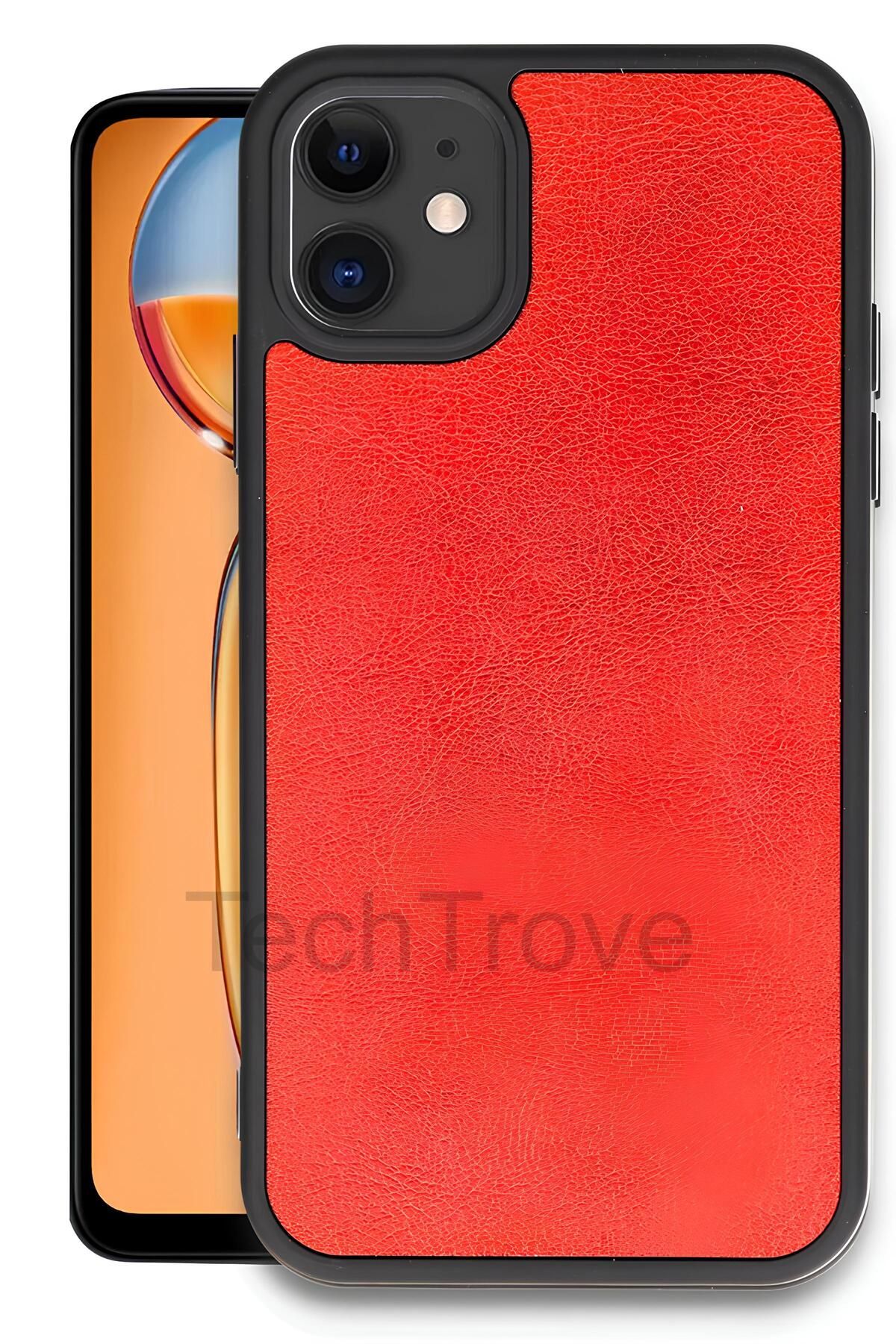 TechTrove iPhone 11 Kılıf Premium Deri Dokulu Ekstra Darbe Korumalı Kapak