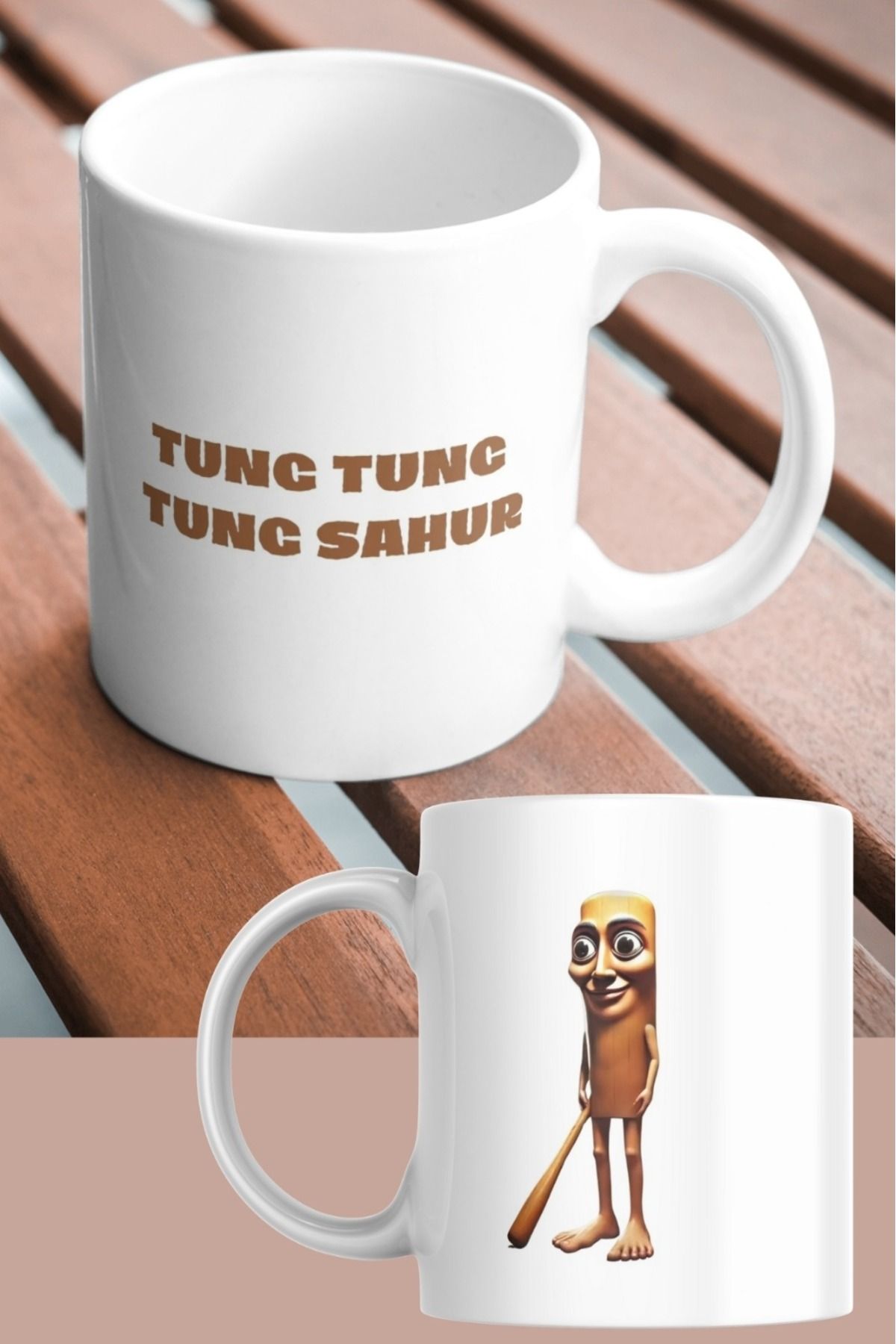 Hediye Gurmesi Tung Tung Tung Sahur Brainrot Baskılı Porselen Kupa Bardak