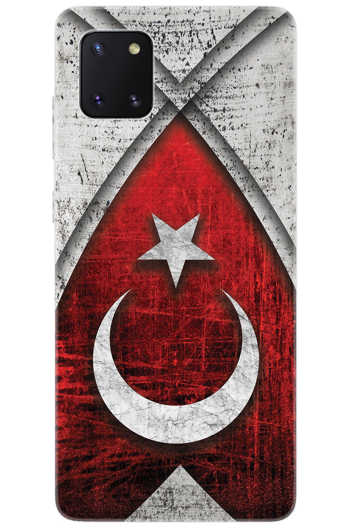 Ceppare Samsung Galaxy Note 10 Lite (SM-N770F) Uyumlu Kılıf Desenli Silikon Türk Bayrağı STK:380 CP-ty6HqF4