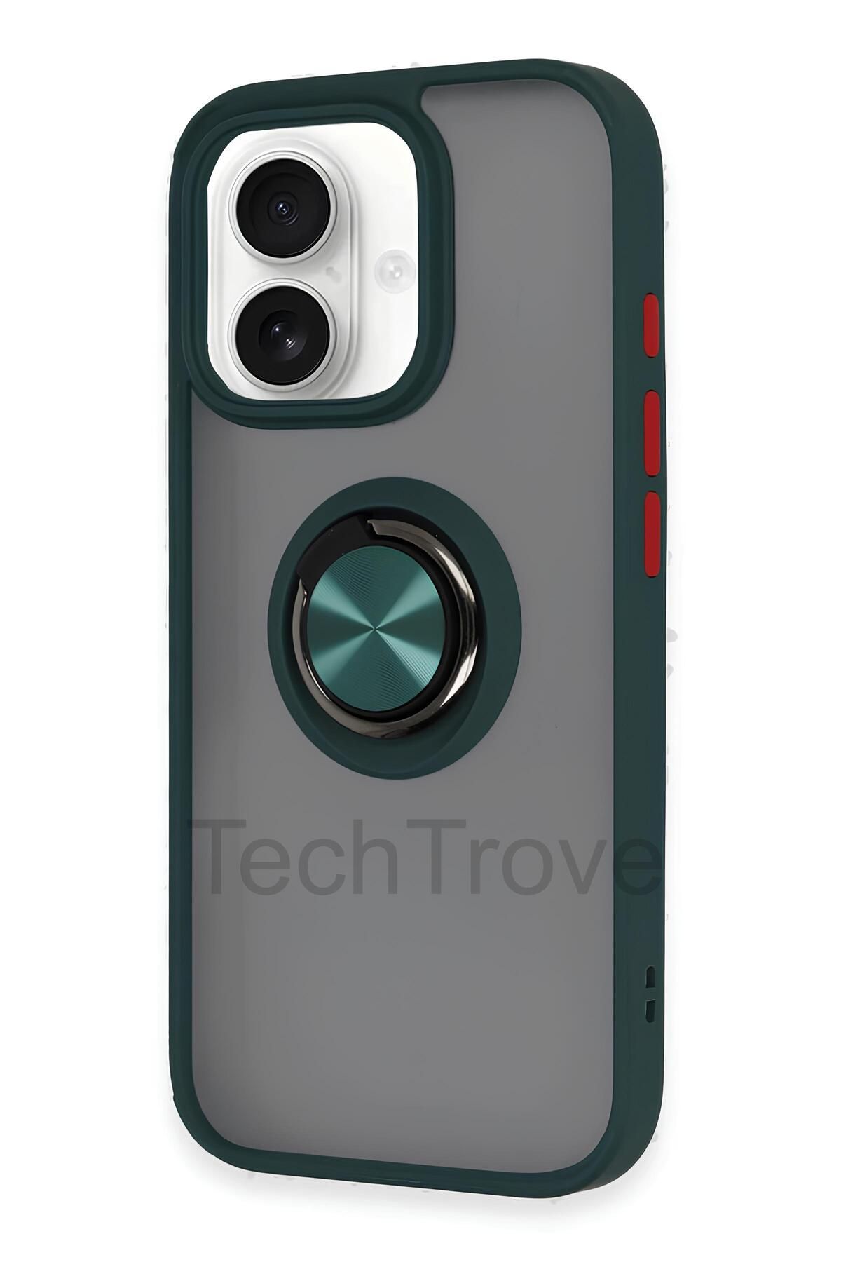 TechTrove iPhone 12 Kılıf Yüzüklü Stand Özellikli Darbe Korumalı Mat Silikon Kapak