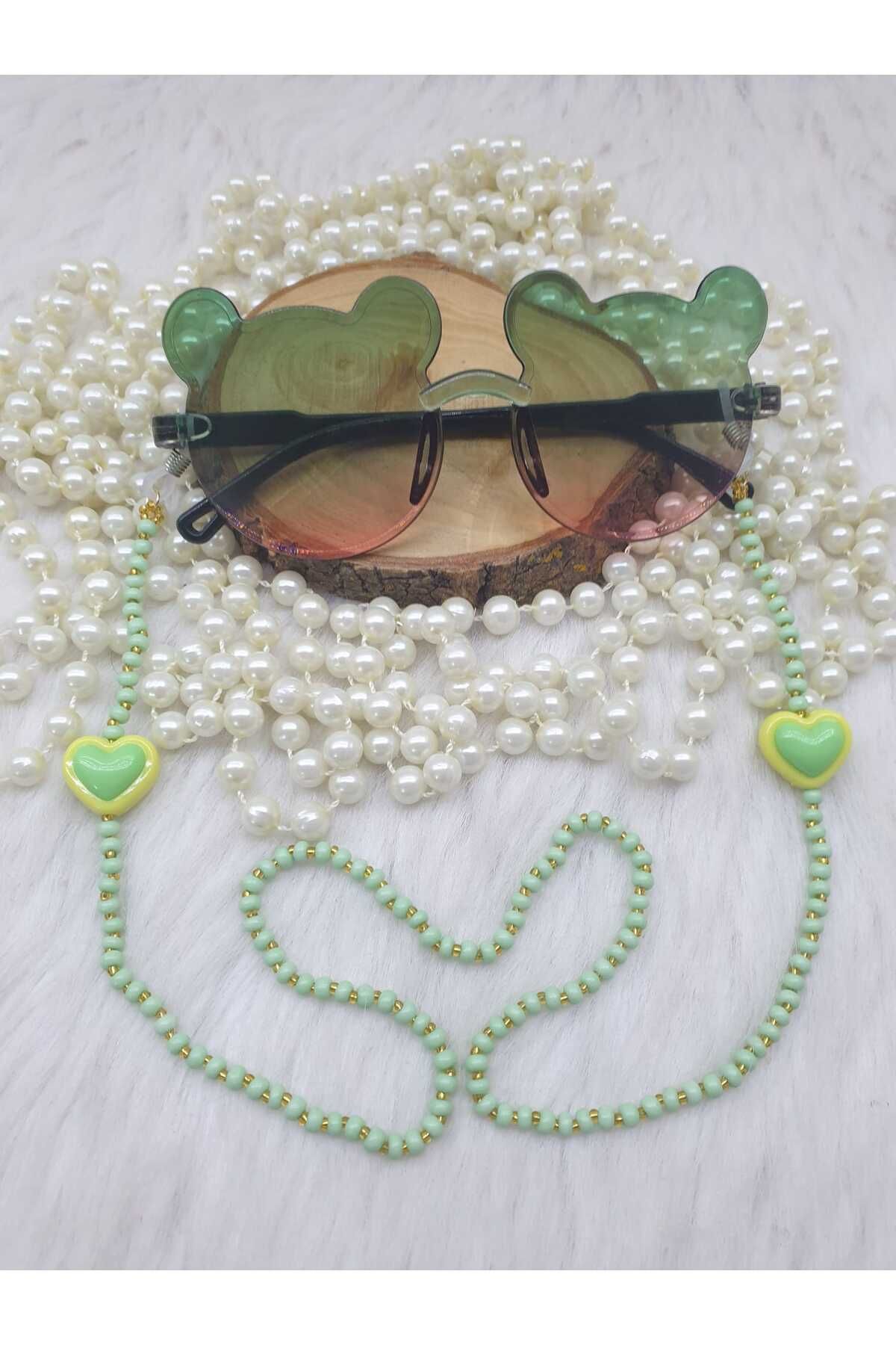 HAPPY HANDMADE ZİNCİR.../KALPLİ ÇOCUK GÖZLÜK ZİNCİRİ/ÇOCUK GÖZLÜK AKSESUARI