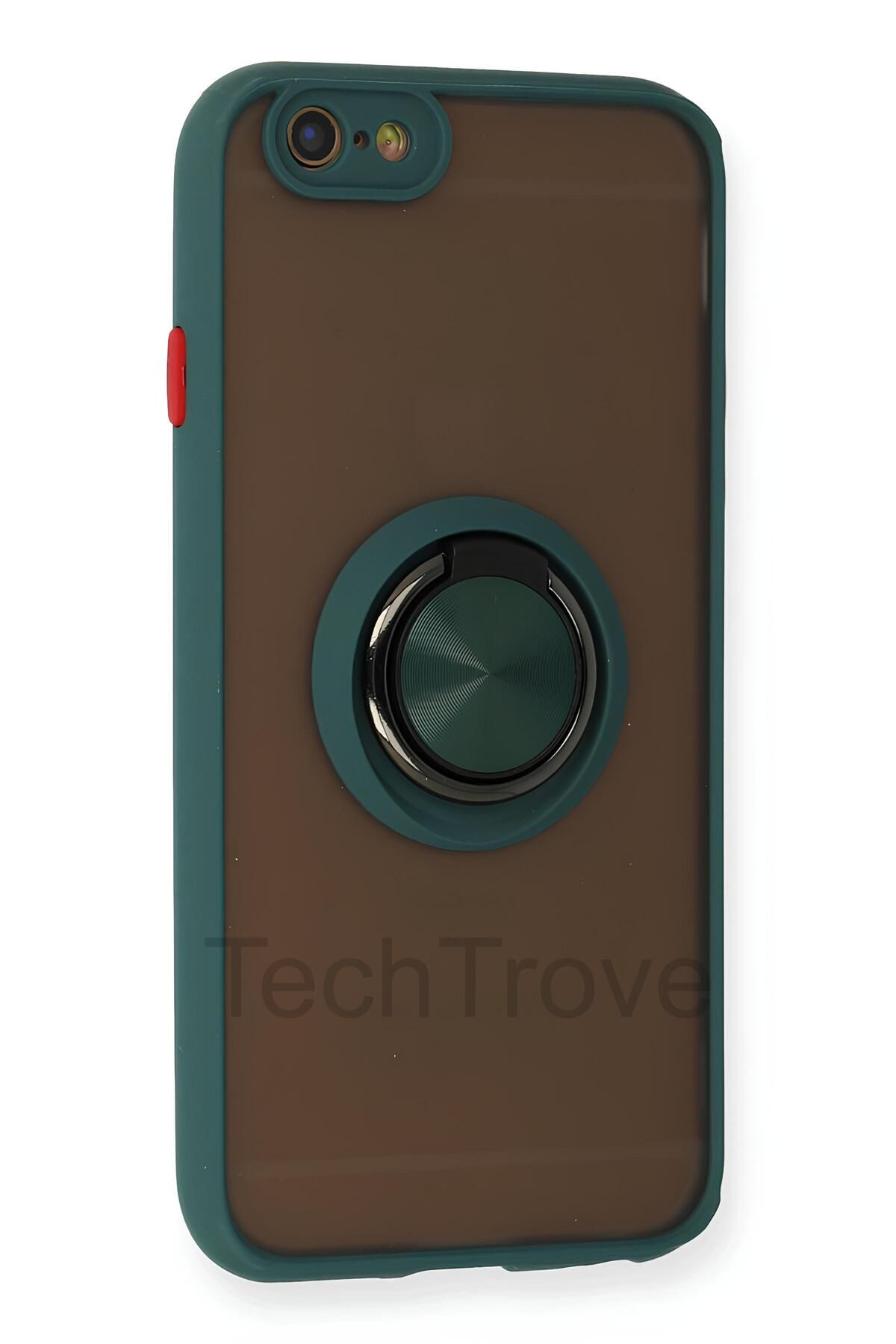 TechTrove iPhone 6 Kılıf Yüzüklü Stand Özellikli Darbe Korumalı Mat Silikon Kapak