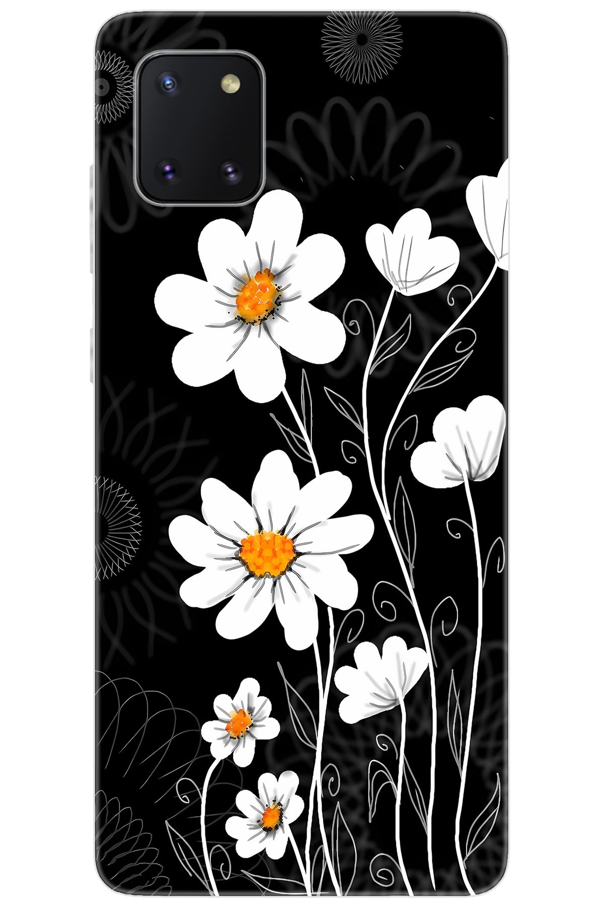 Ceppare Samsung Galaxy Note 10 Lite (SM-N770F) Uyumlu Kılıf Desenli Silikon Papatya STK:693 CP-2YusrKB