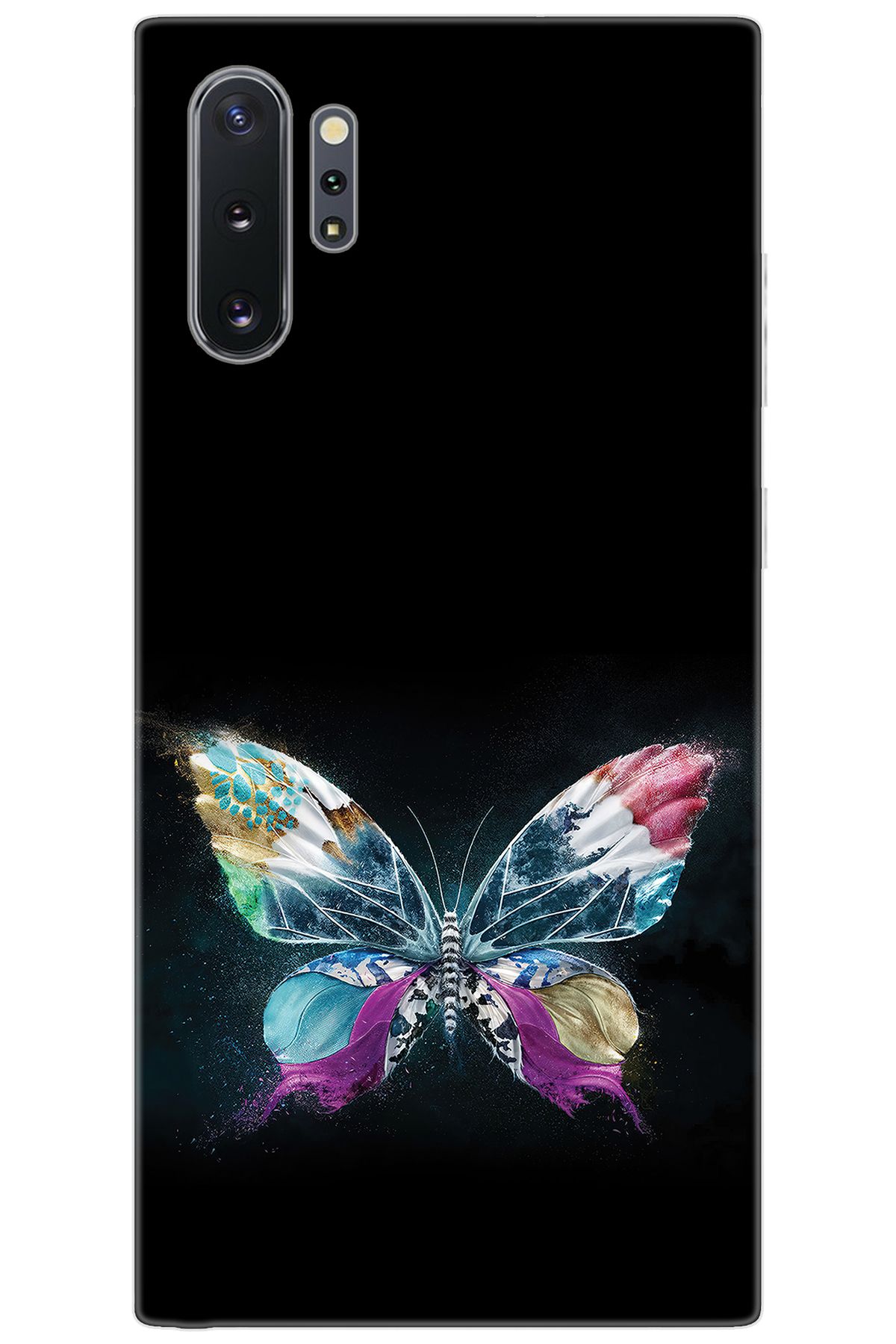 Ceppare Samsung Galaxy Note 10 PLUS (SM-N975F) Uyumlu Kılıf Desenli Silikon Kelebek Resim STK:548 CP-RVkwolh